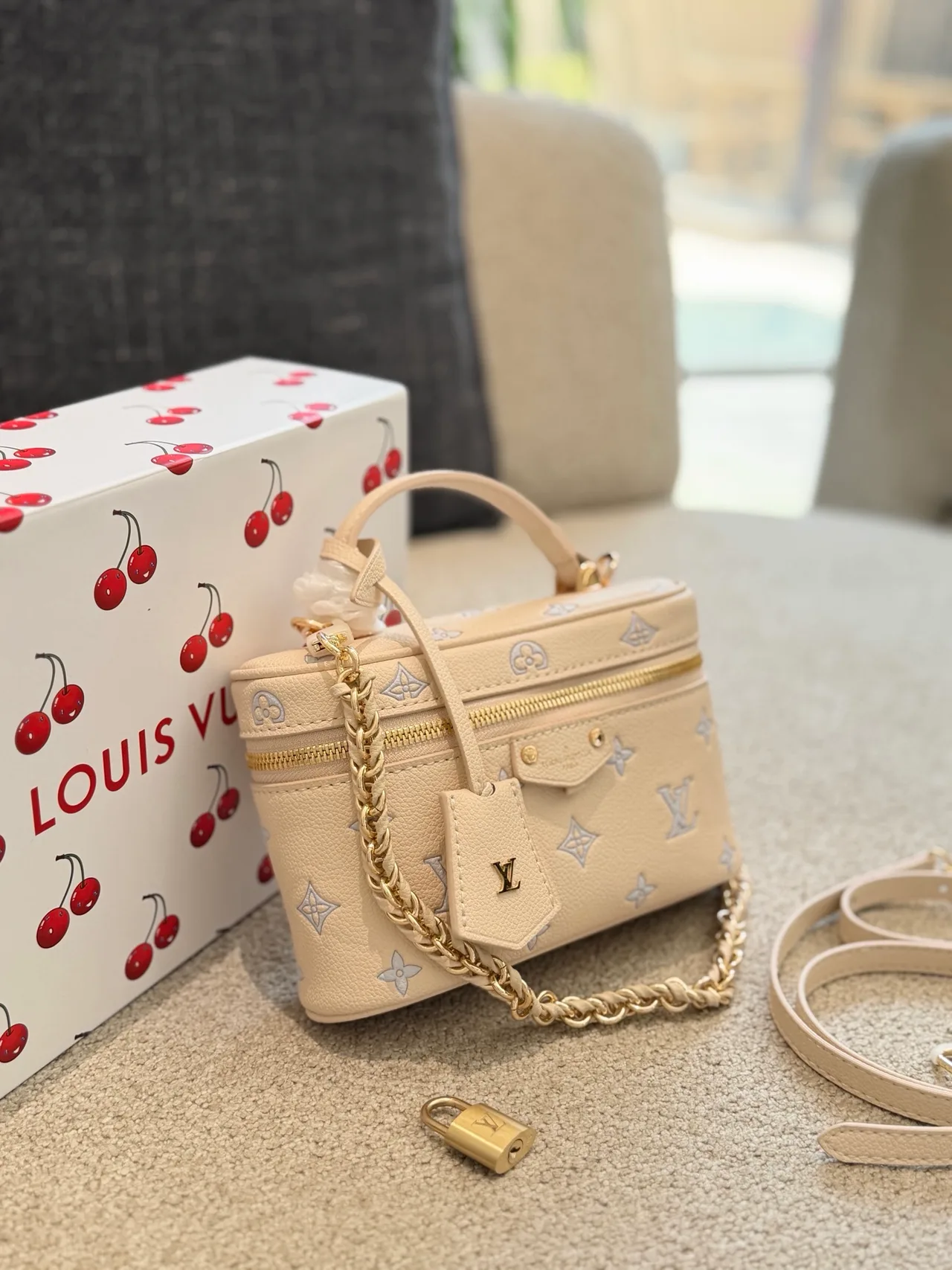 Louis Vuitton Cowhide Vanity Bag in White · view 3
