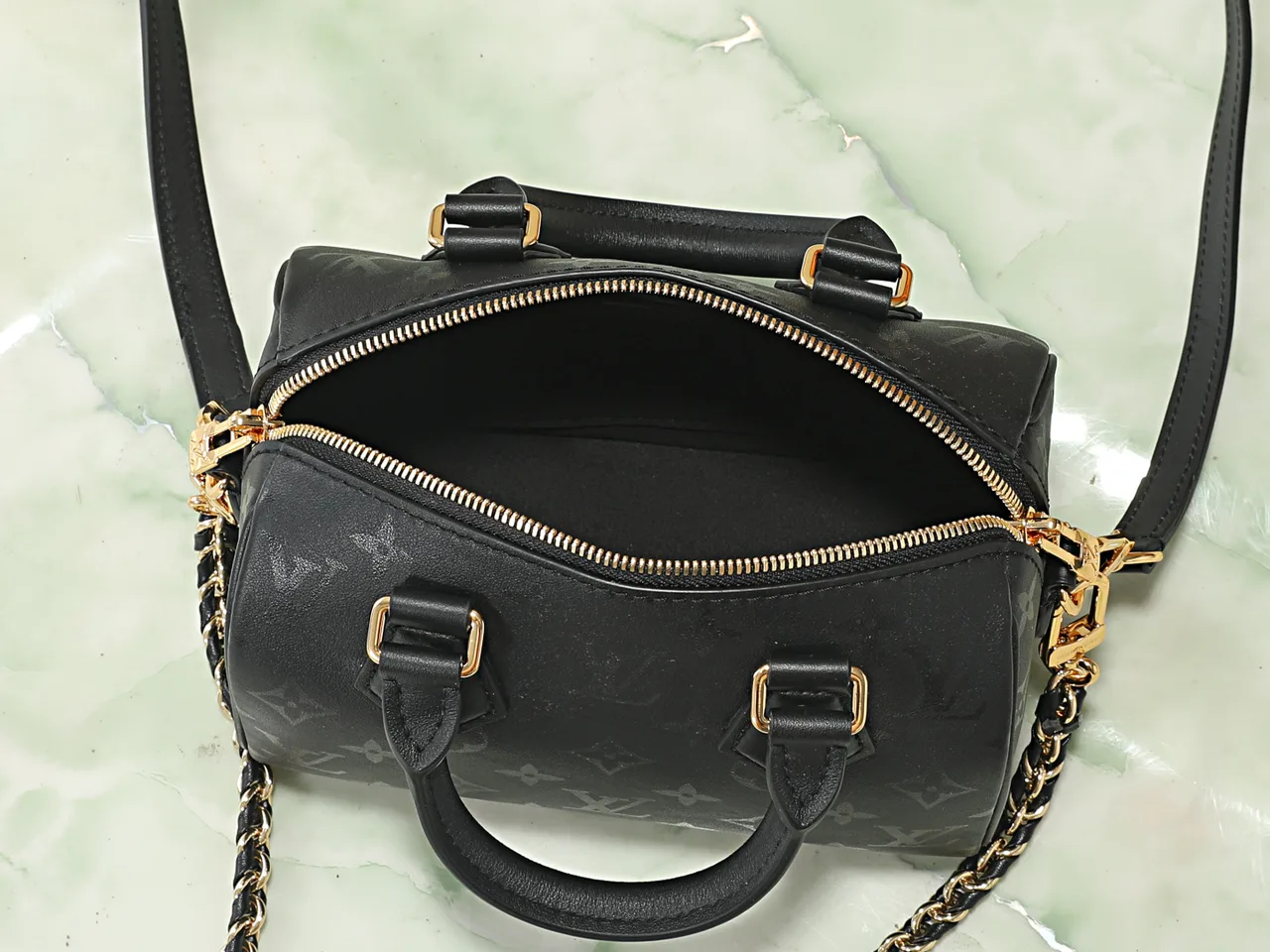 Louis Vuitton Cowhide Quilted Monogram Handbag in Black · view 8