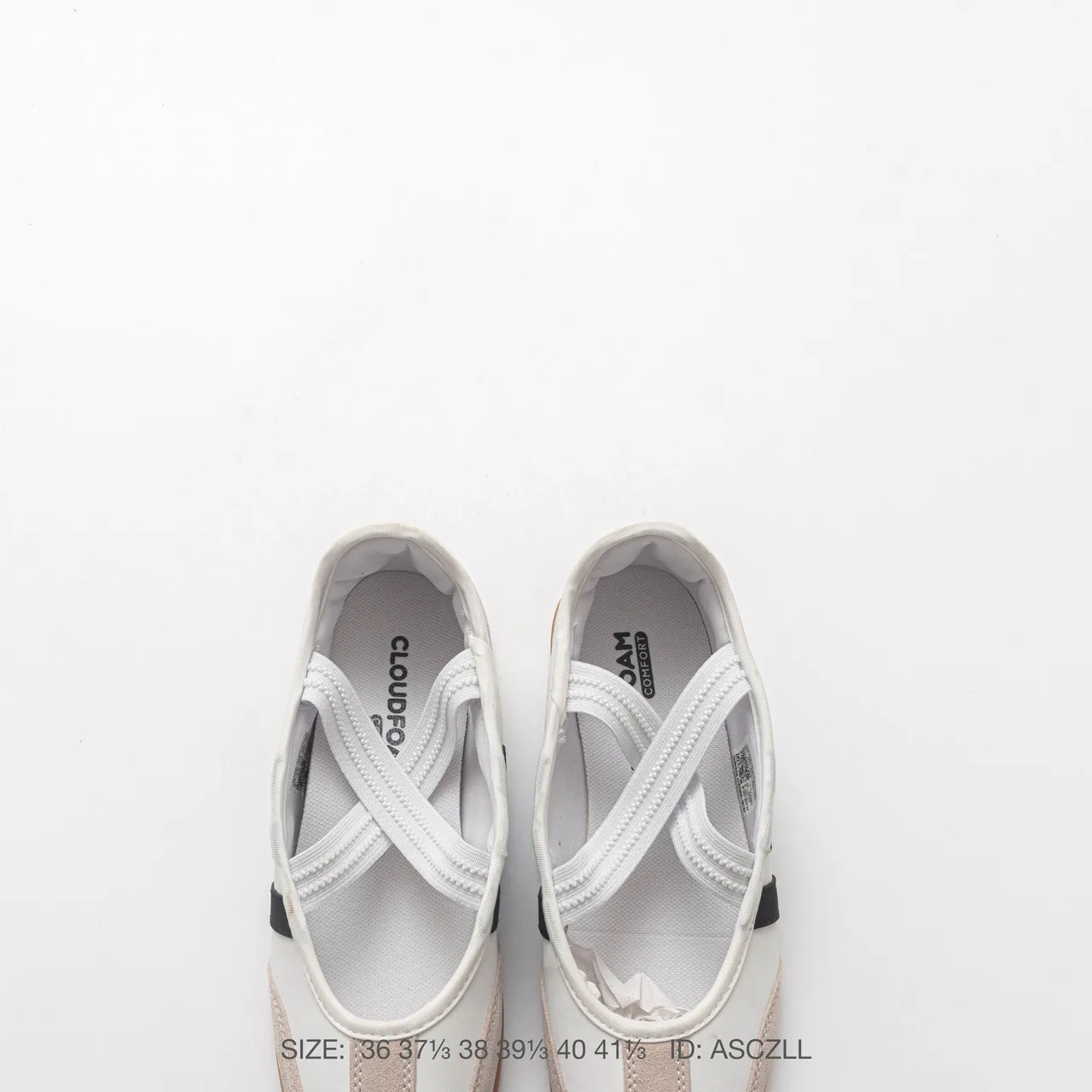 Adidas Striped Round-Toe Ballet Sneakers in White · view 4