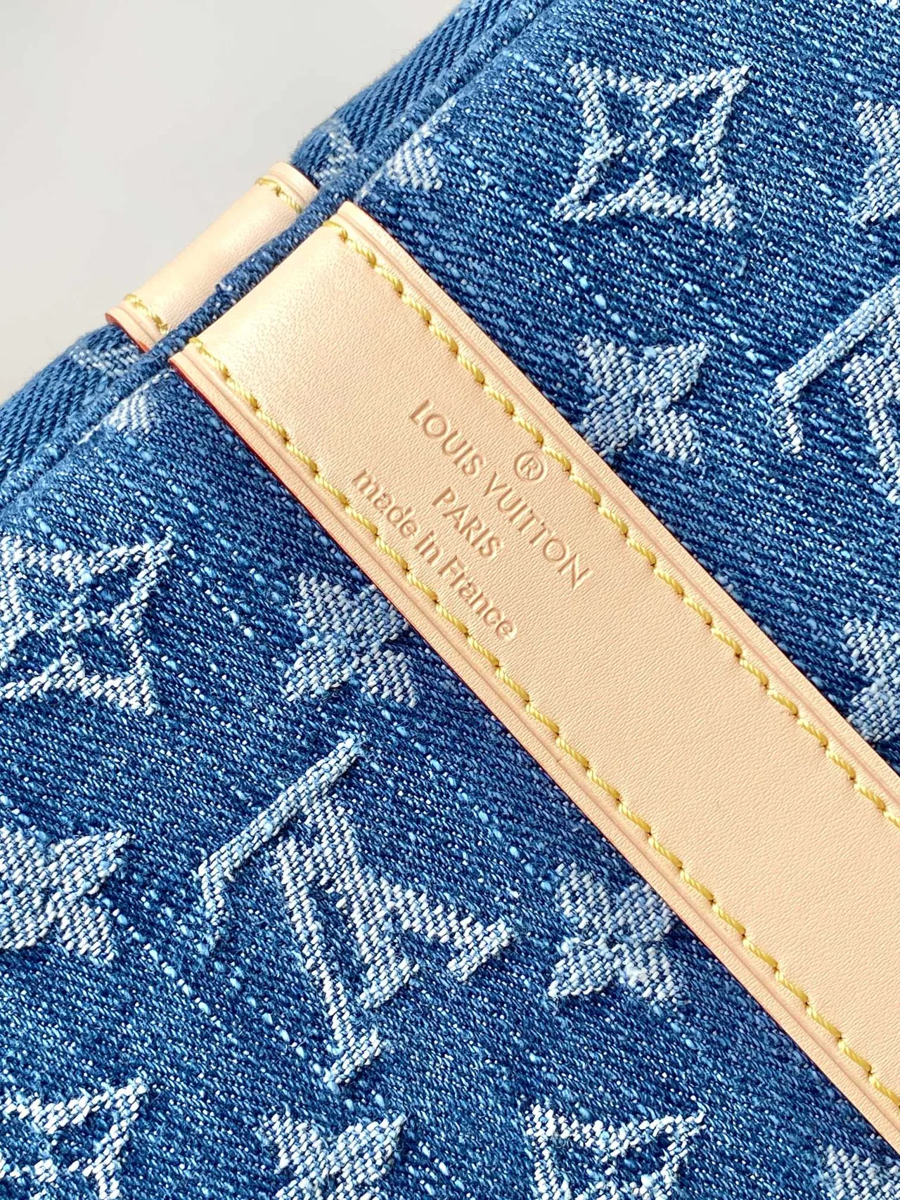 Louis Vuitton Cowhide Keepall 45 Travel Bag in Blue · view 7