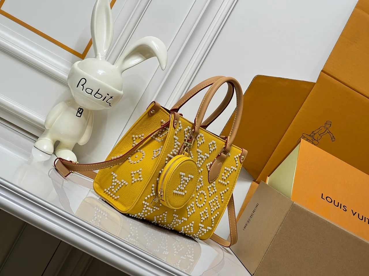 Louis Vuitton Cowhide OnTheGo Tote in Yellow · view 1