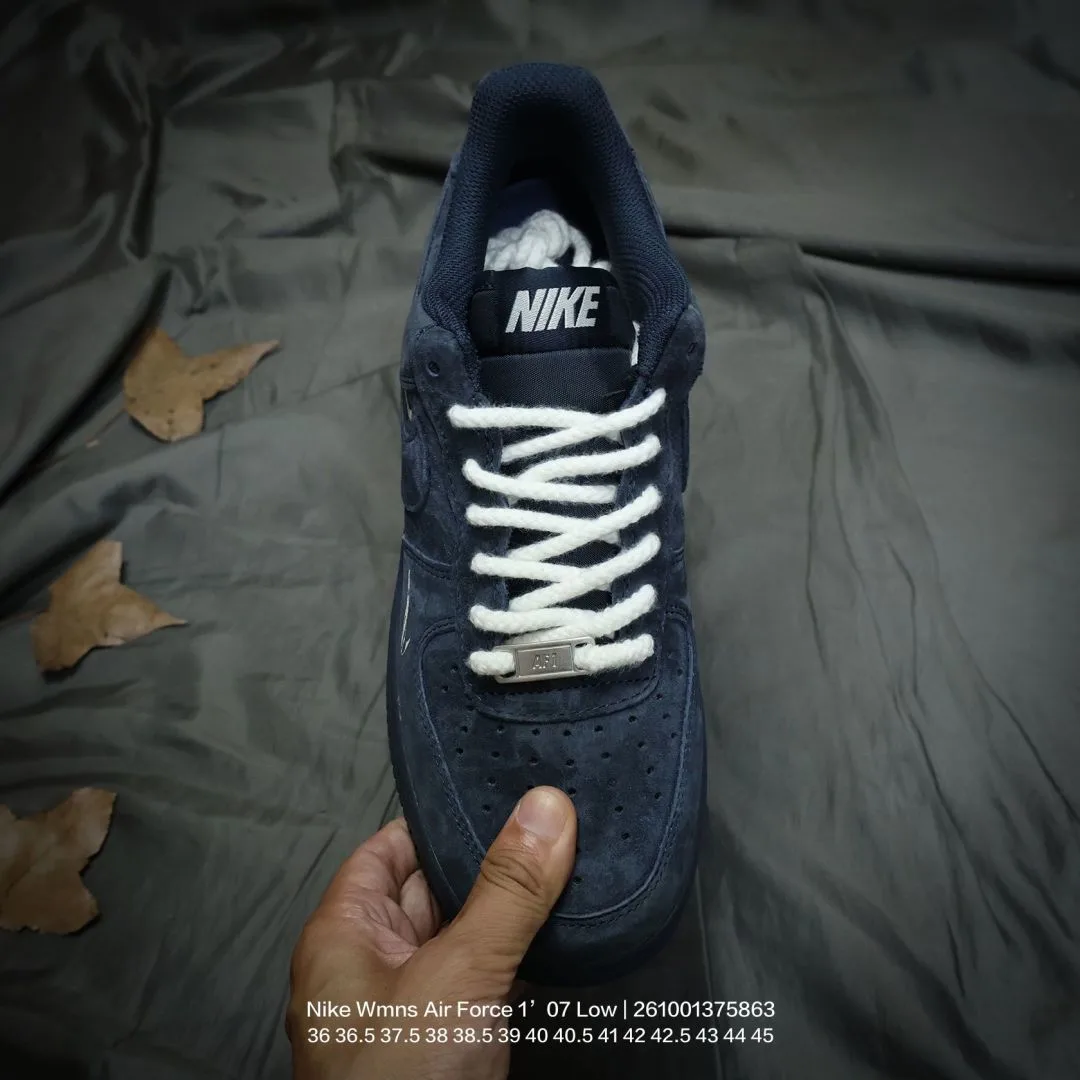 Nike Suede-Look Low-Top Sneakers in Blue · view 3