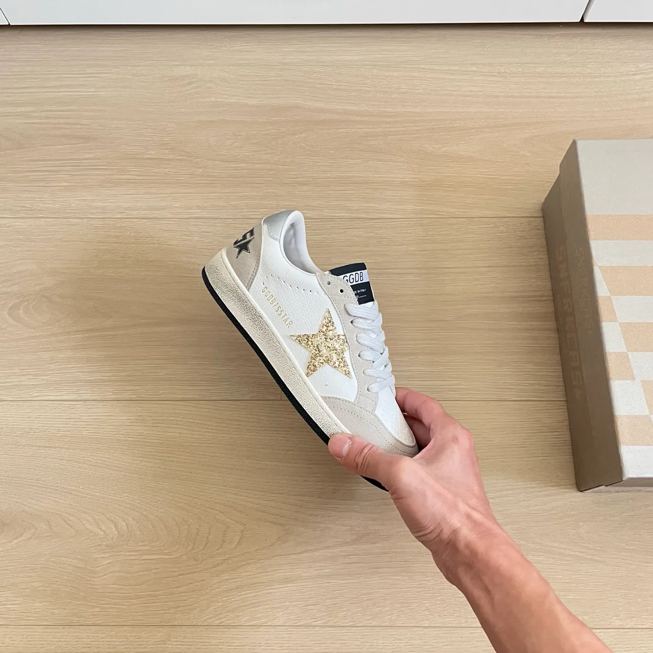 Golden Goose Calfskin Star Low-Top Sneakers in White · view 8