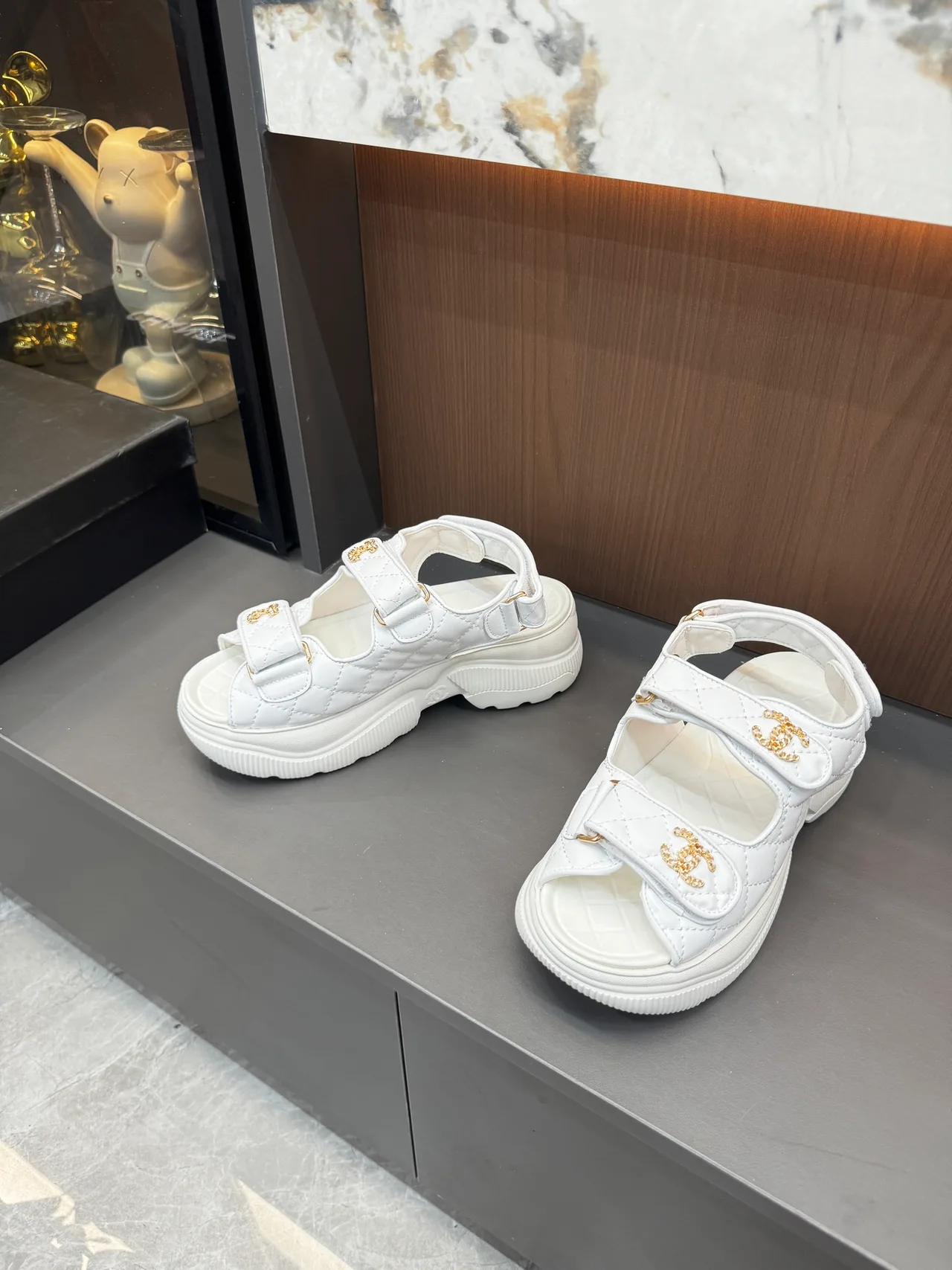 Chanel Sandals in Black / White · view 2