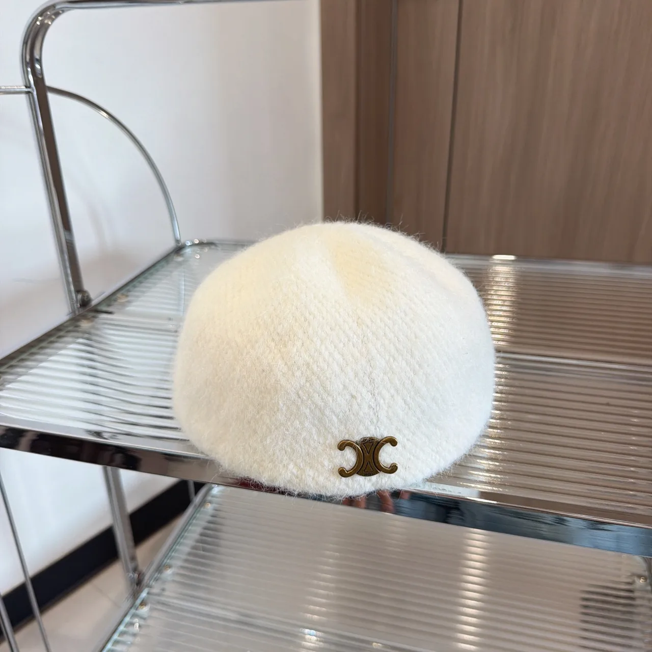 Celine Beret in Red & Brown & Grey & Black & White & Beige · view 5