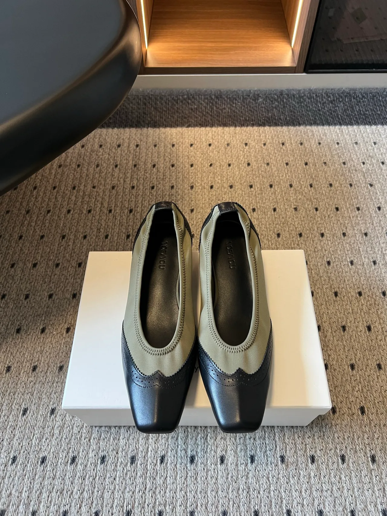 YOEYYOU Square-Toe Shoes in Black · view 1