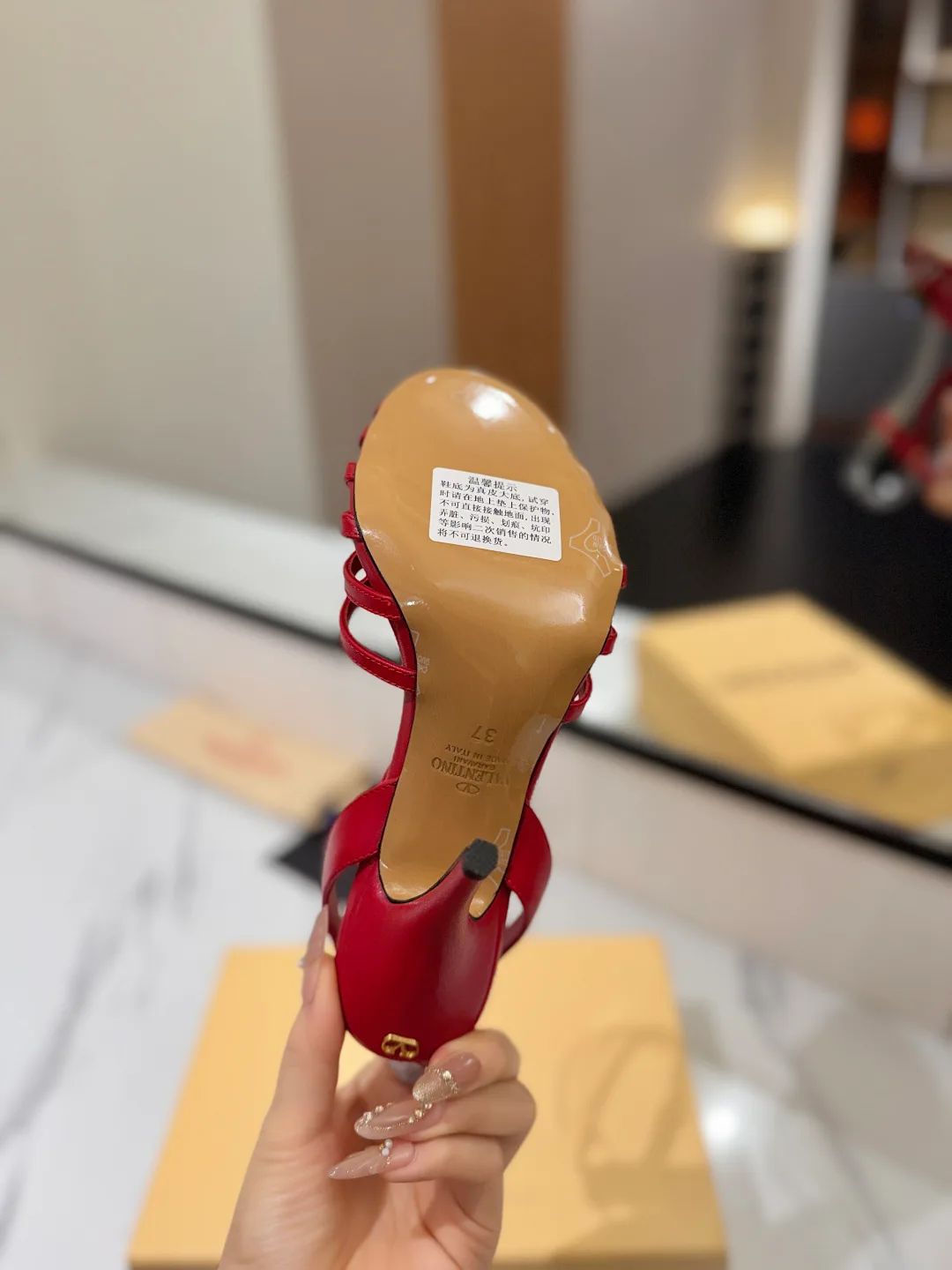 Valentino Pointed-Toe Crystal Cage Heel Sandals in Red · view 7