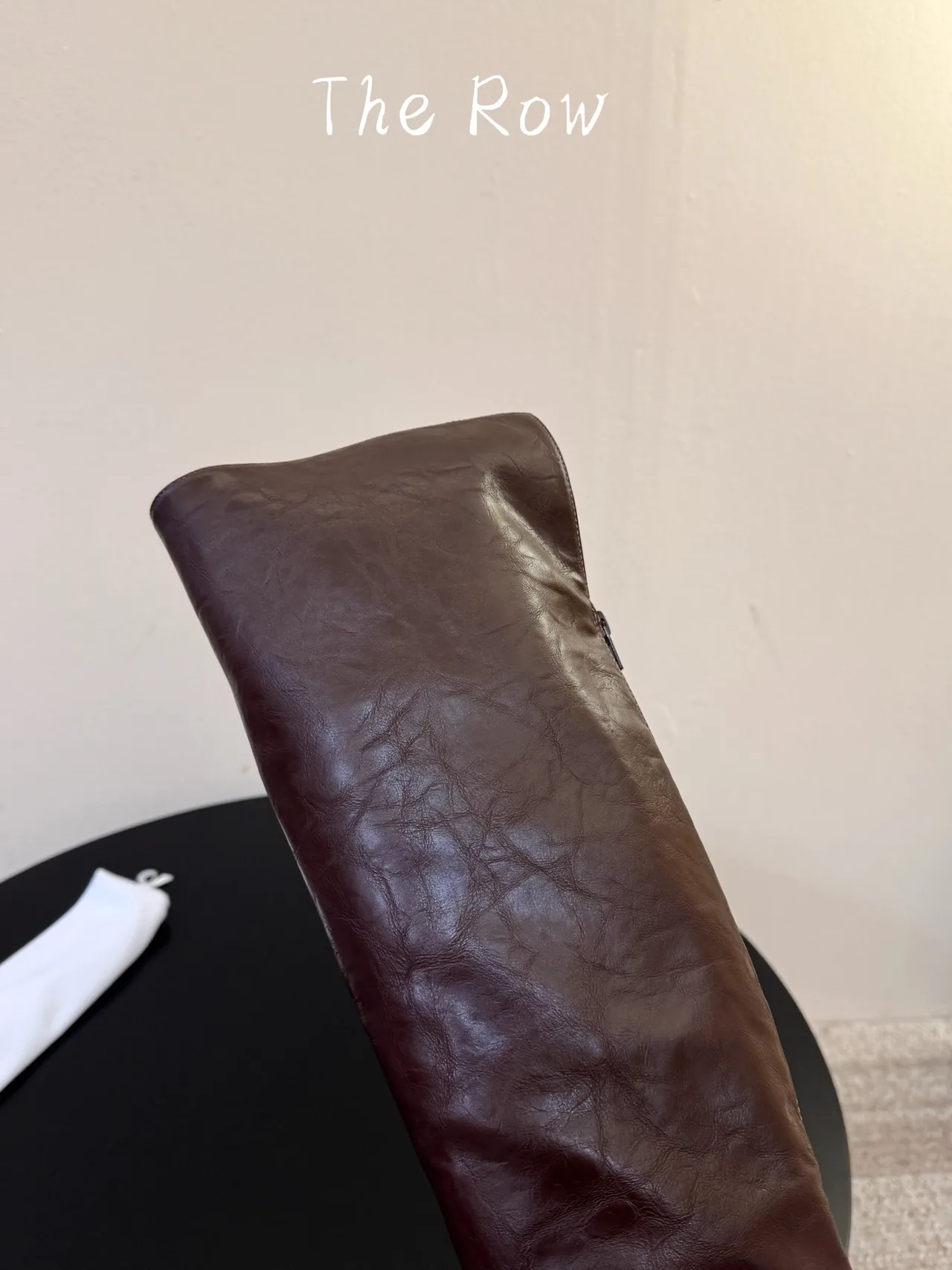 The Row Glossy Pointed-Toe Knee-High Boots in Brown · view 8