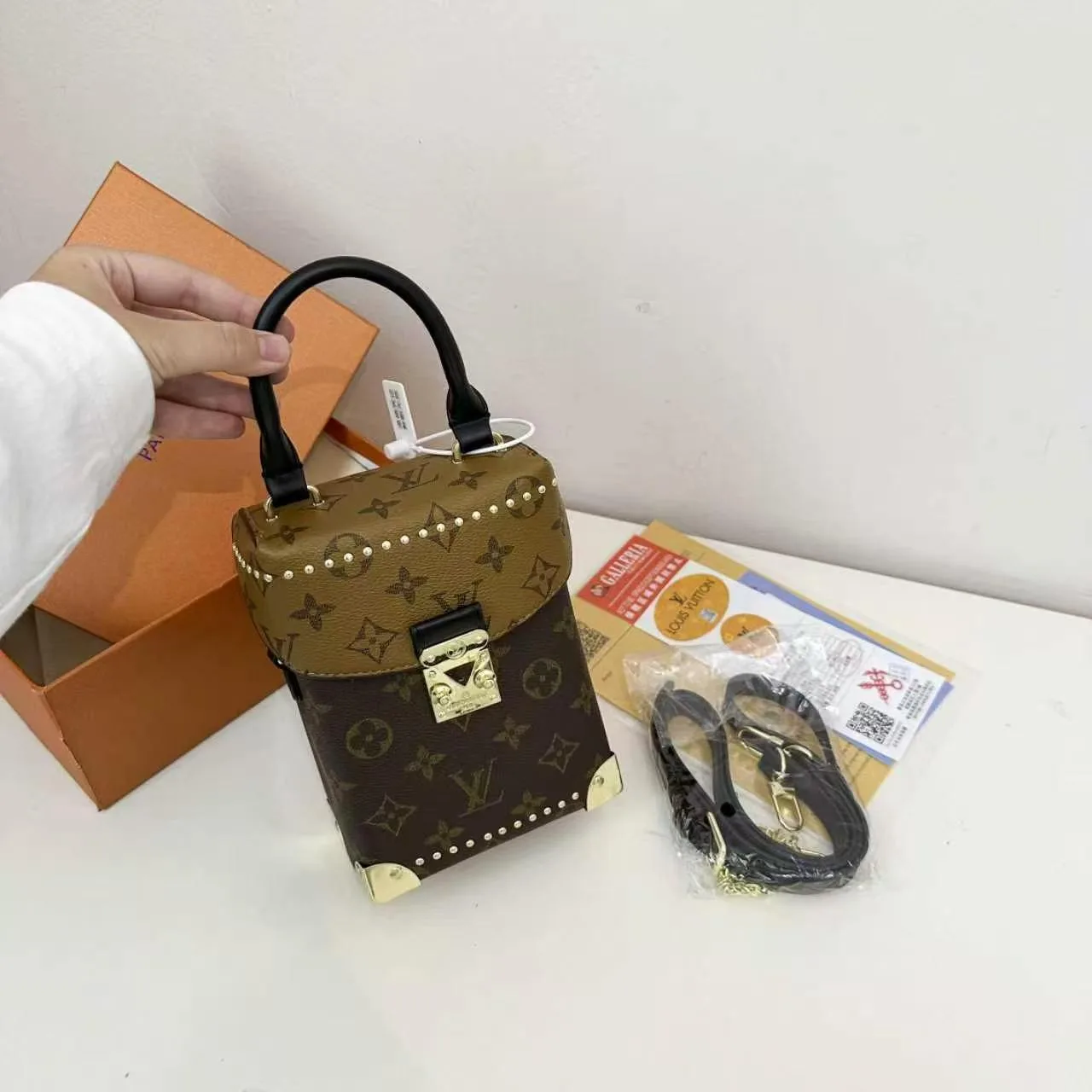 Louis Vuitton Monogram Camera Box Bag in Brown & Black · view 5