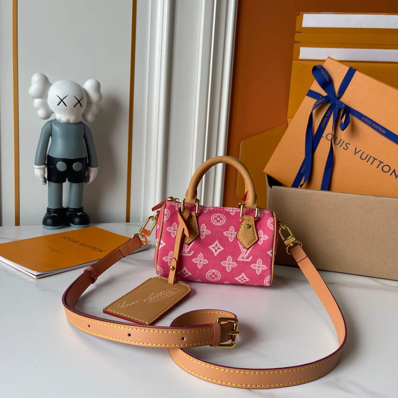 Louis Vuitton Cowhide Canvas Top-Handle Bag in Pink · view 2