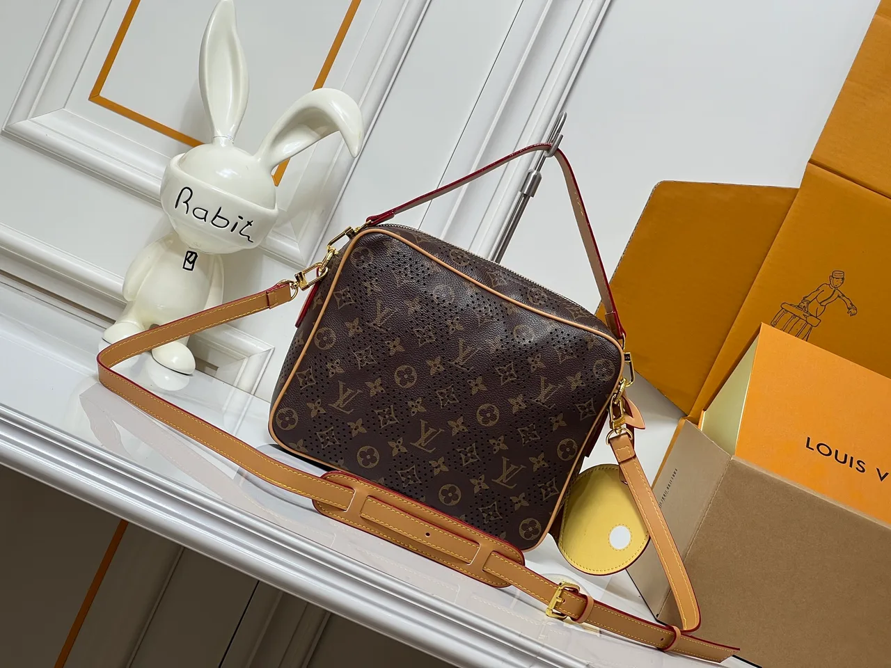 Louis Vuitton Cowhide Canvas Crossbody Bag in Brown · view 4