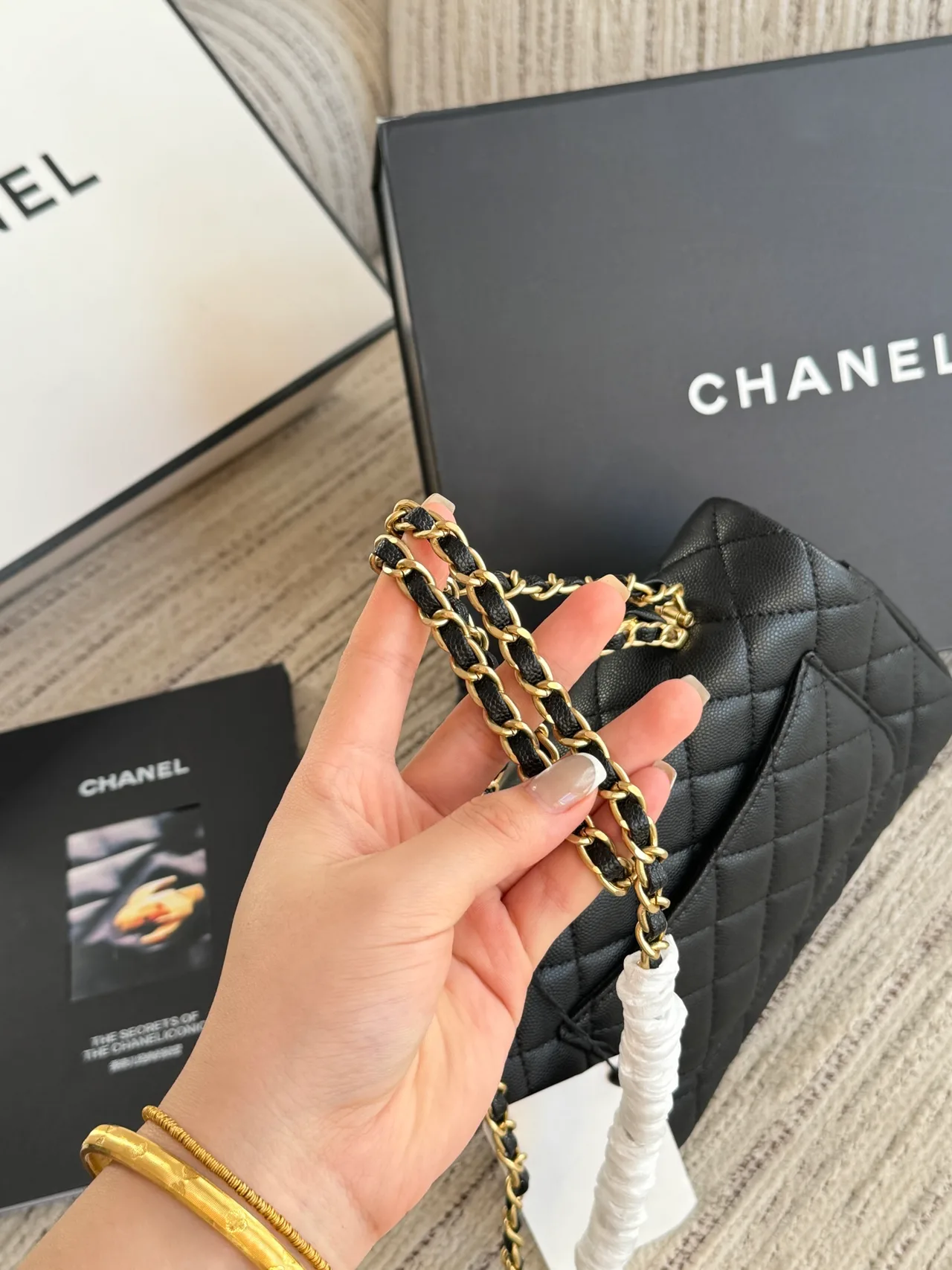 Chanel Quilted Top-Handle Bag in Black · view 4