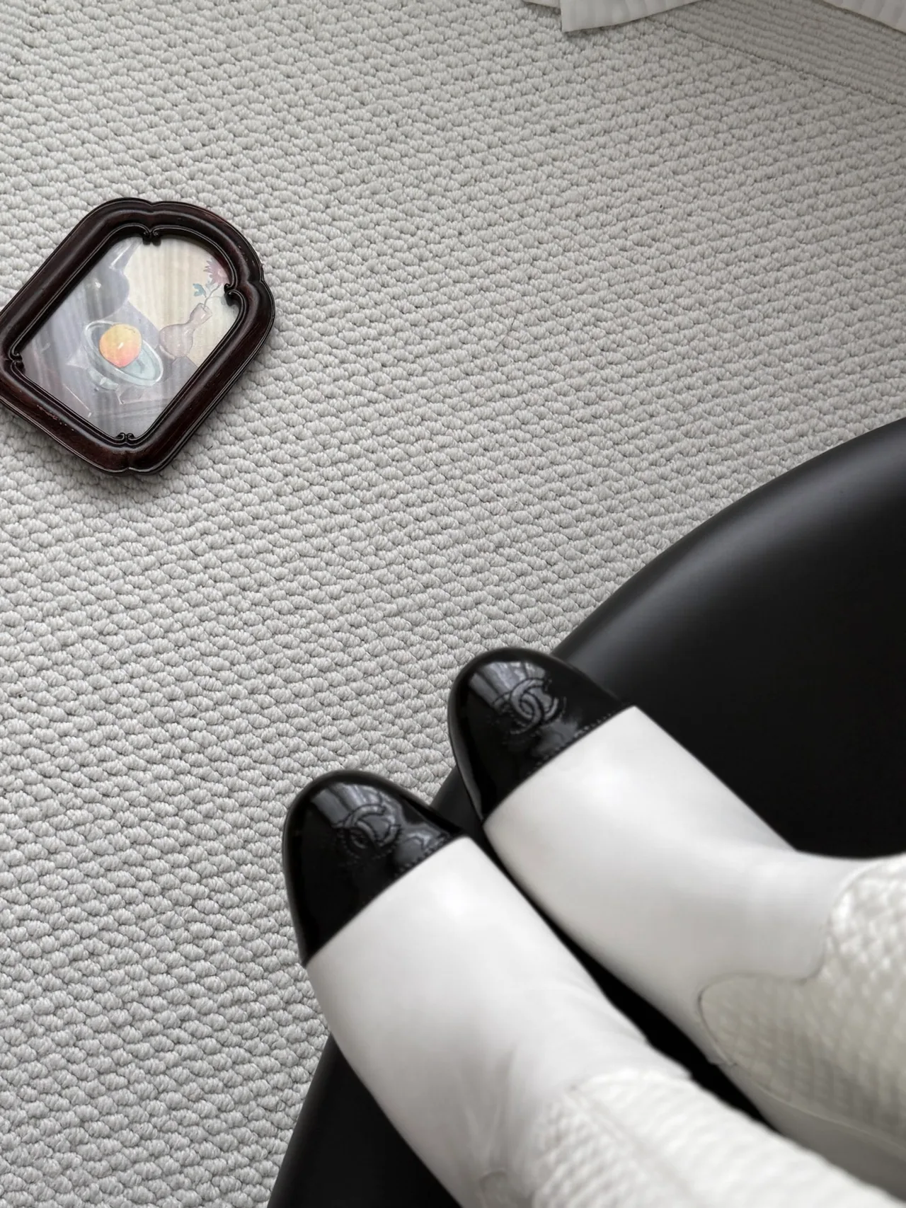 Chanel Cowhide Boots in White · view 8