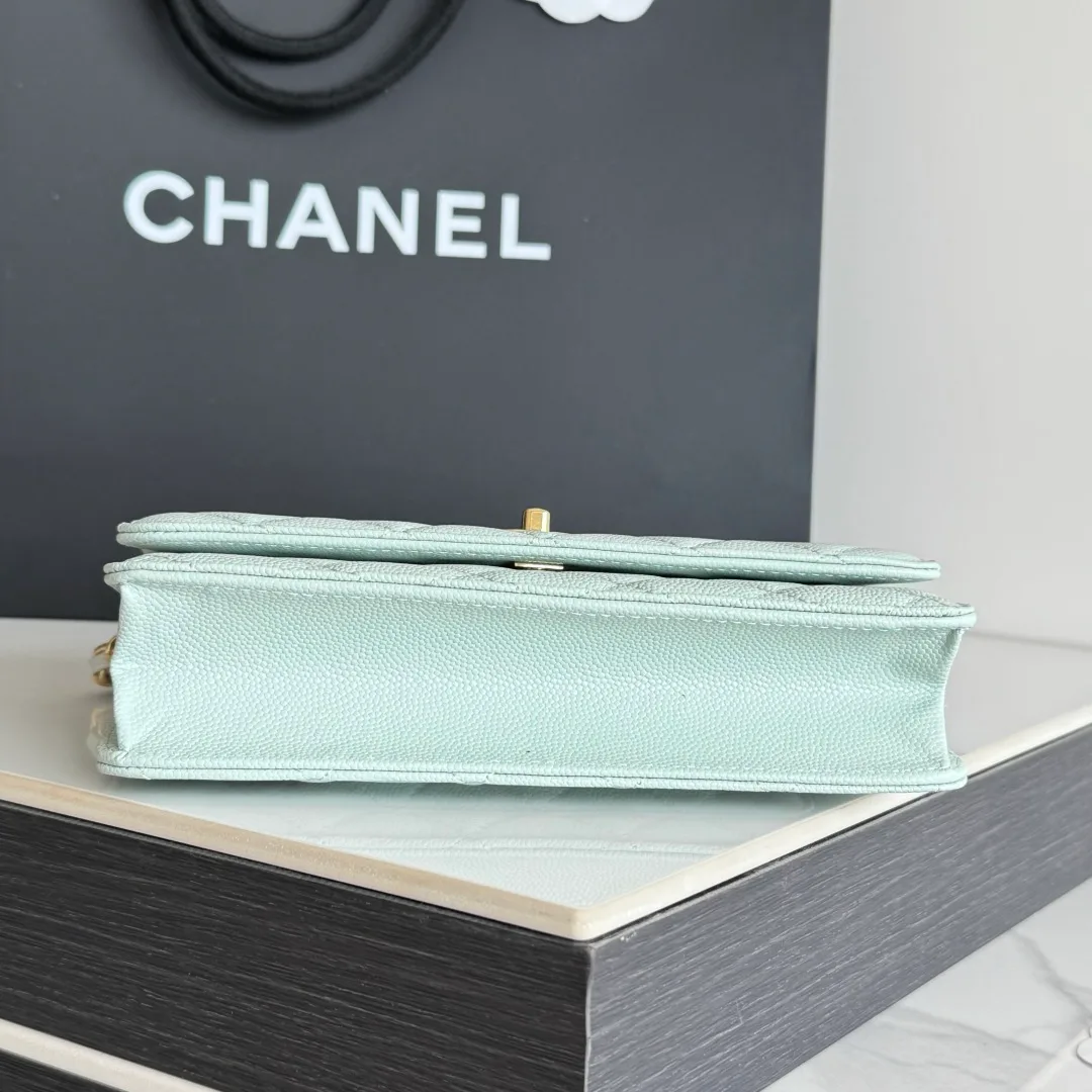 Chanel Calfskin Quilted Clutch in Green · view 5
