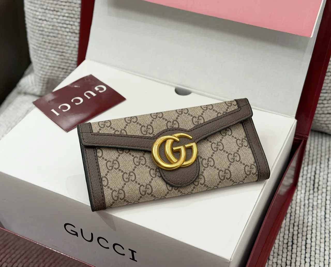 Gucci Long Wallet in Beige & Black · view 4