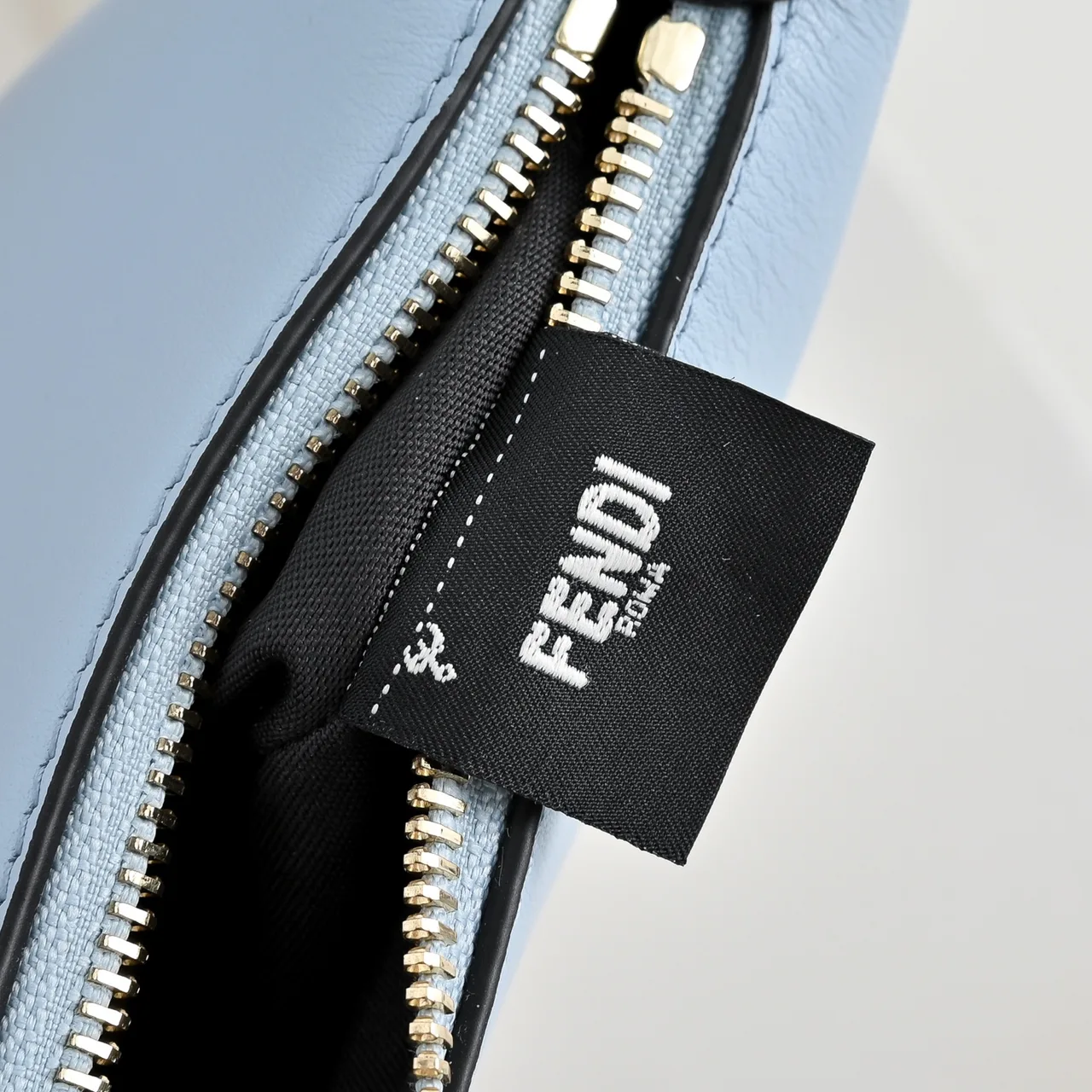 Fendi Smooth Crescent Shoulder Bag in Blue · view 7