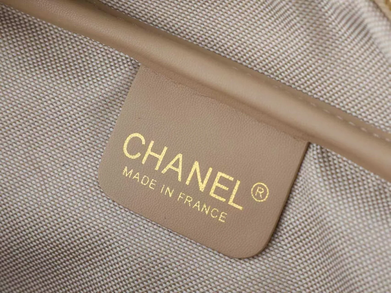 Chanel Quilted Shoulder Bag in Beige · view 8