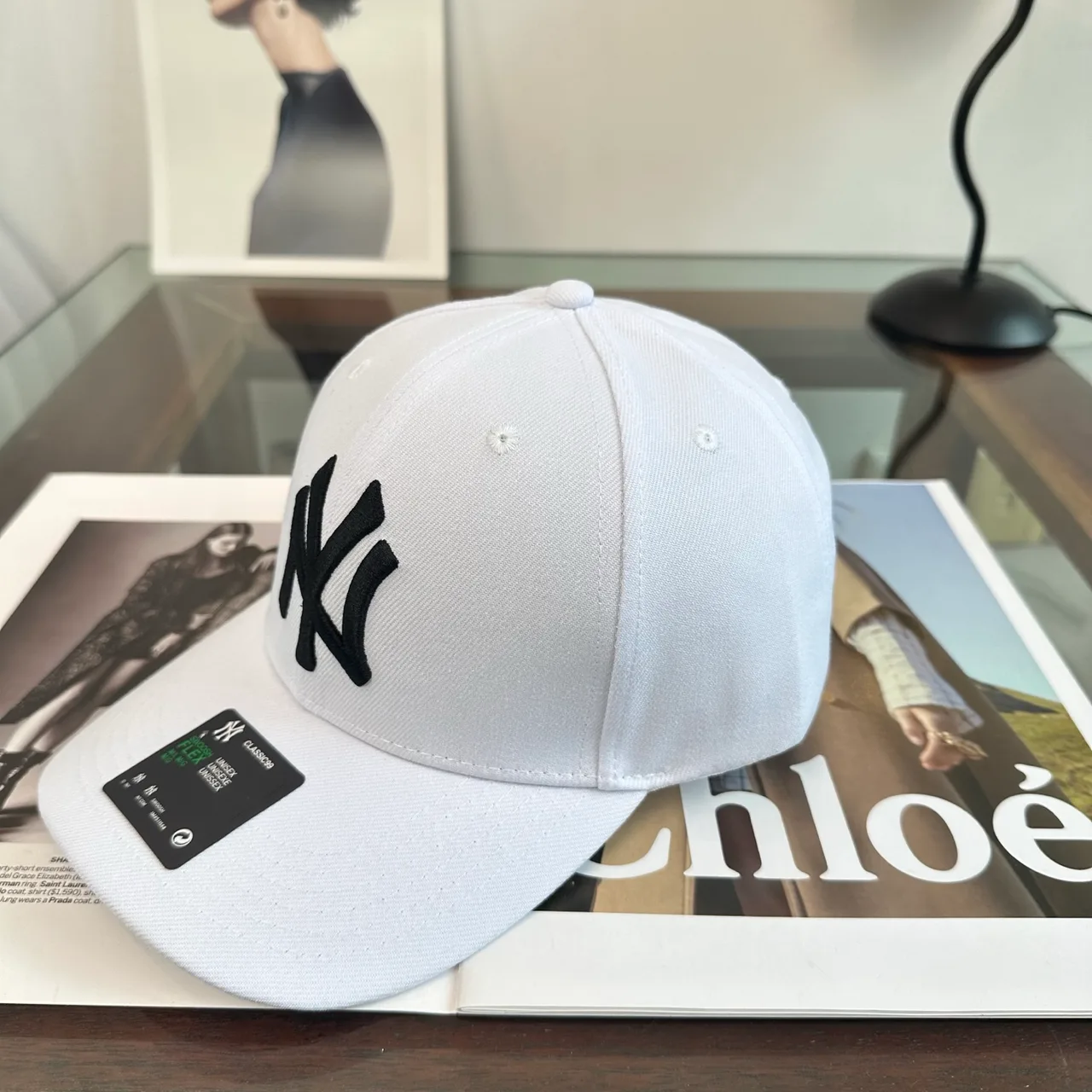 NY Letter Baseball Cap in Black & Grey & White & Brown & Green · view 4