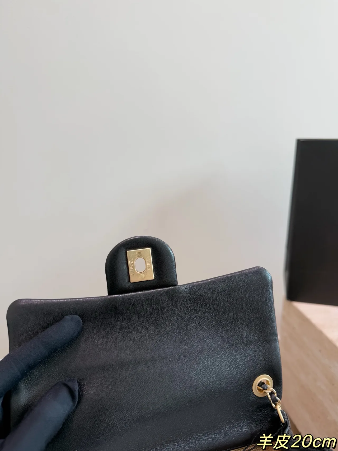 Chanel Lambskin Flap Shoulder Bag in Black · view 8