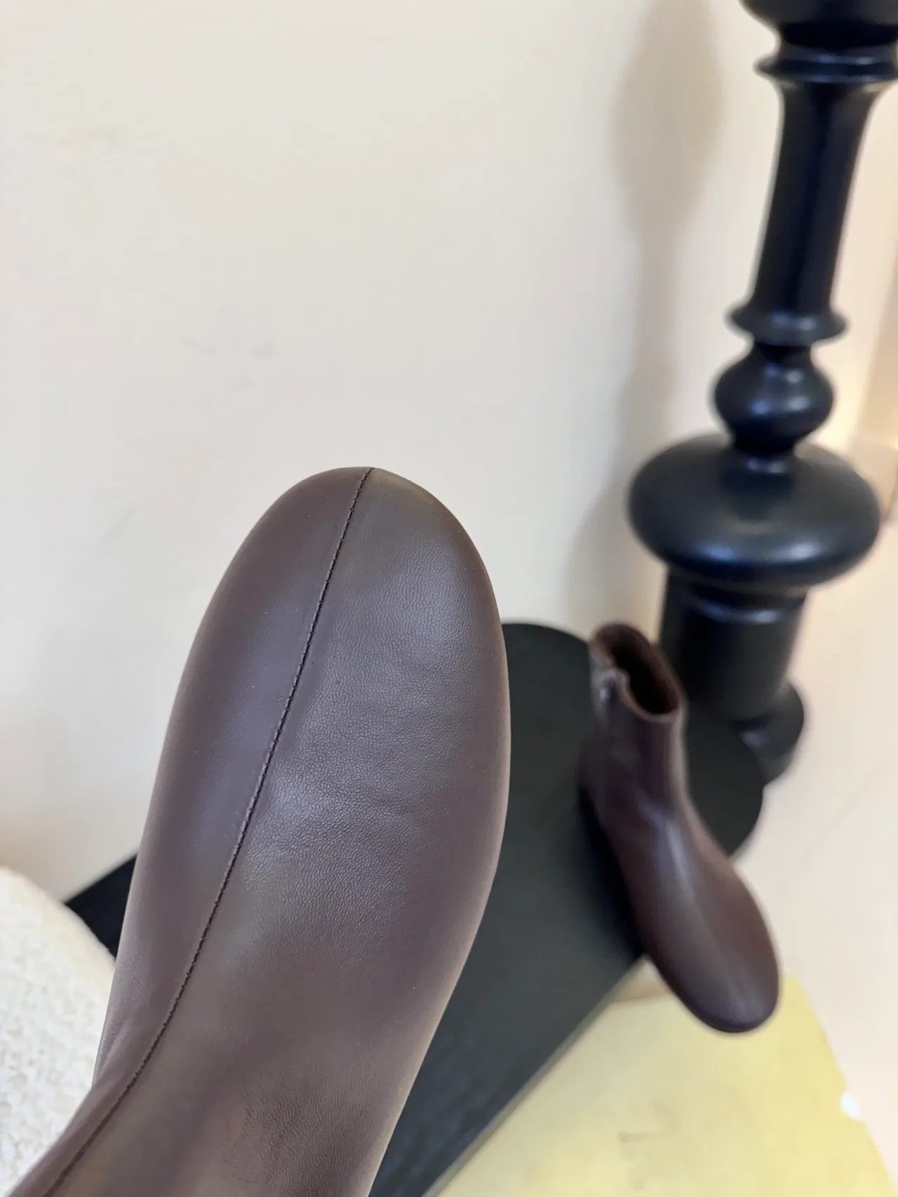 The Row Smooth Round-Toe Ankle Boots in Brown · view 6