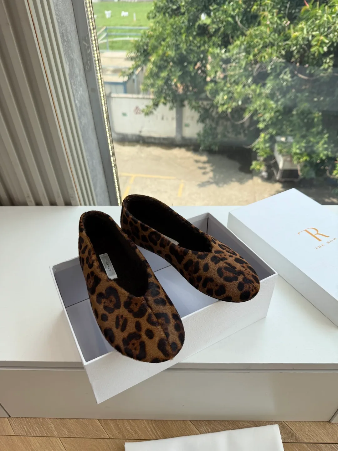 The Row Cowhide Smooth Round-Toe Loafers in Brown · view 2