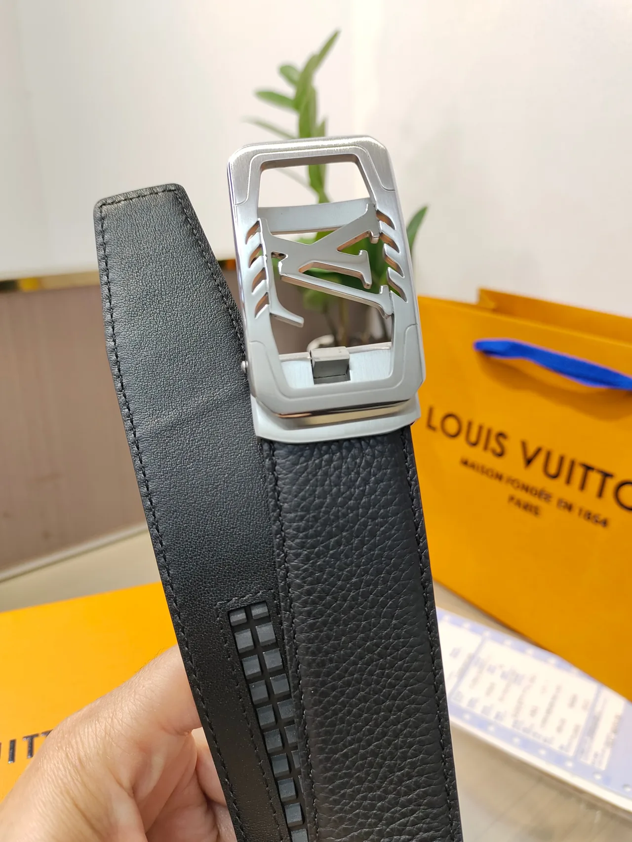 Louis Vuitton Calfskin Belt in Black · view 6