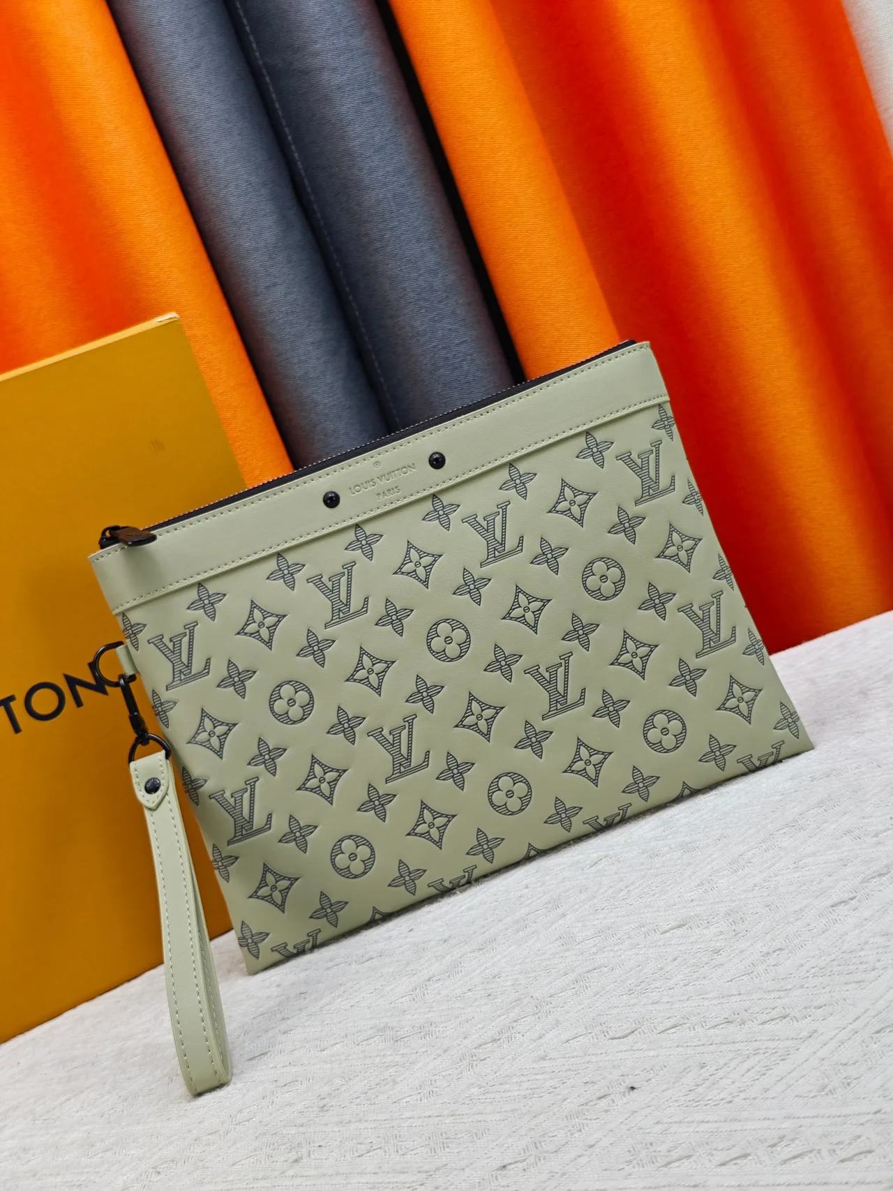 Louis Vuitton Canvas Wristlet Pouch in Green · view 1