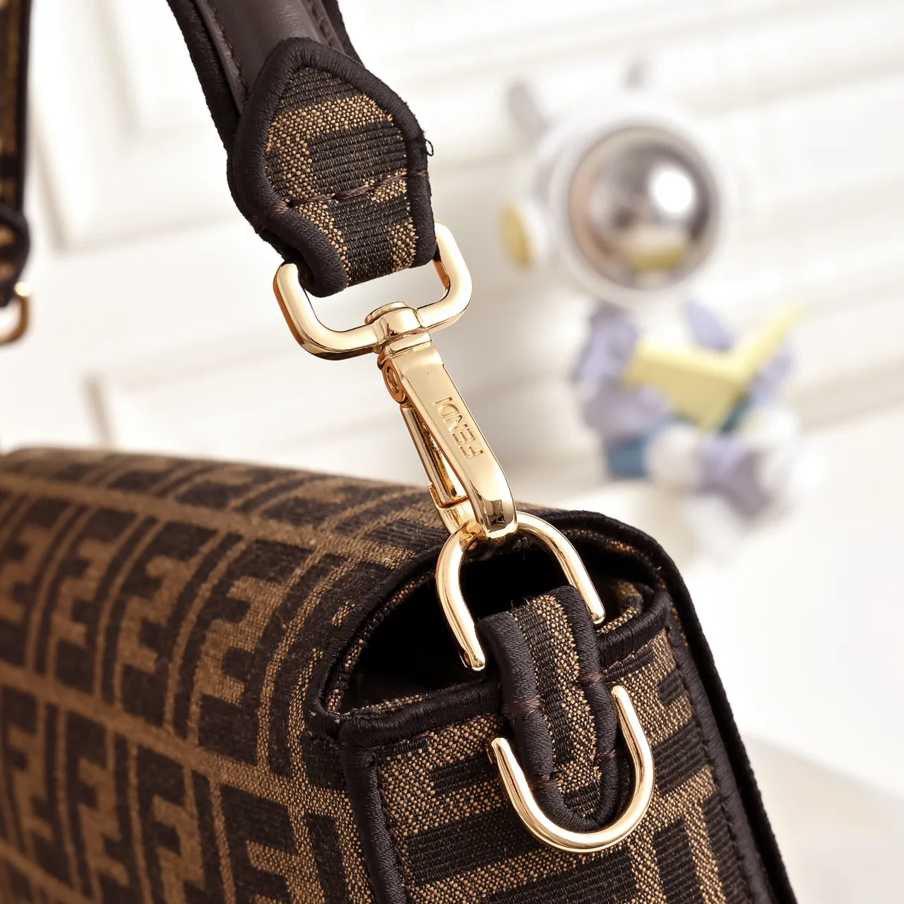 Fendi FF Monogram Baguette Bag in Brown · view 4