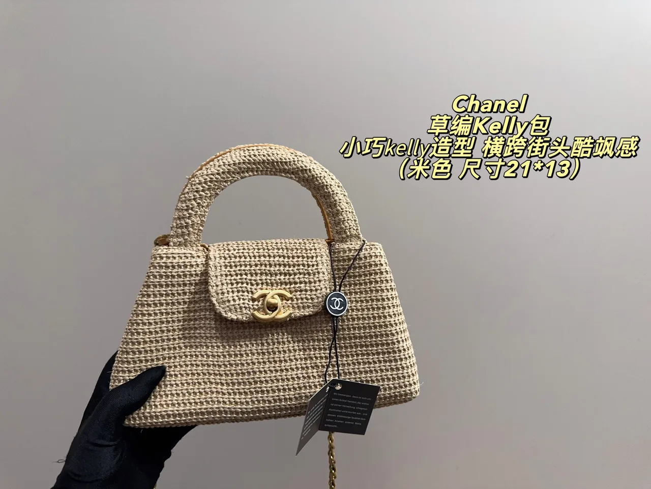 Chanel Woven Kelly Bag in Beige · view 1