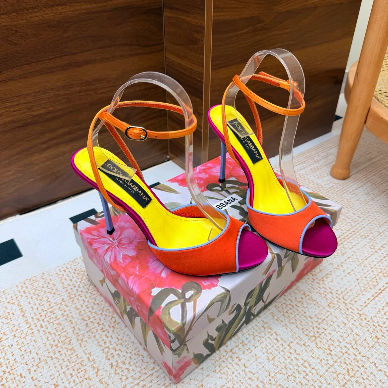 Dolce & Gabbana Heeled Sandals in Orange · view 3