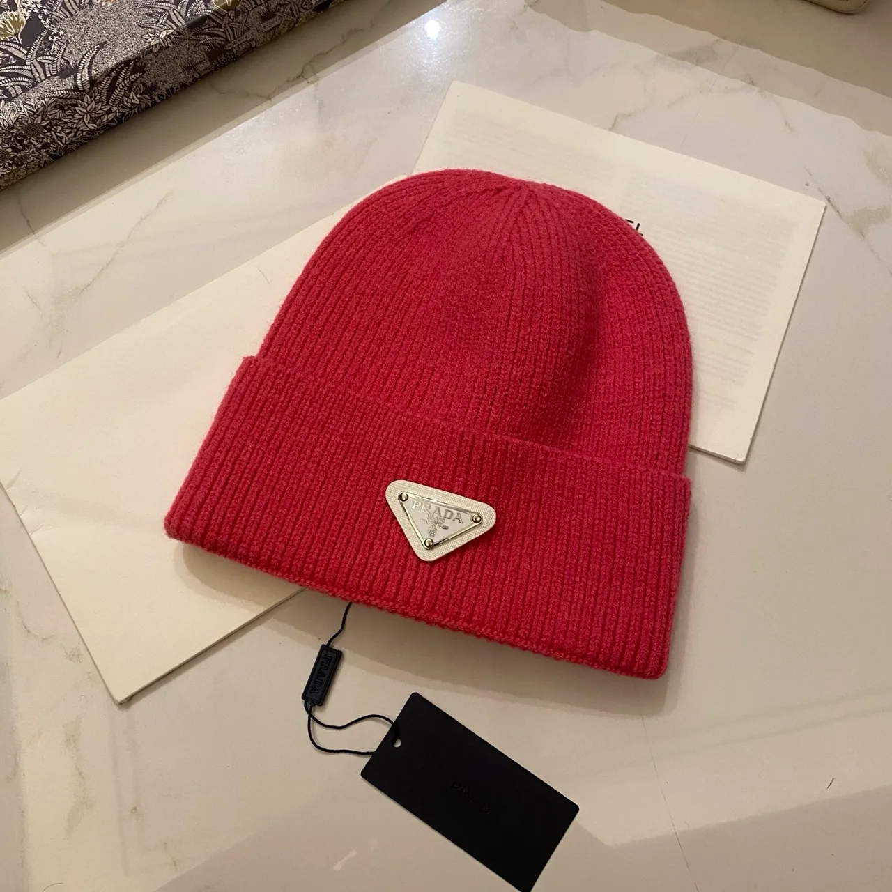 Prada Beanie in Yellow & Pink & Blue & Red & Burgundy & Orange & Grey & Beige & Brown & Black & White · view 4