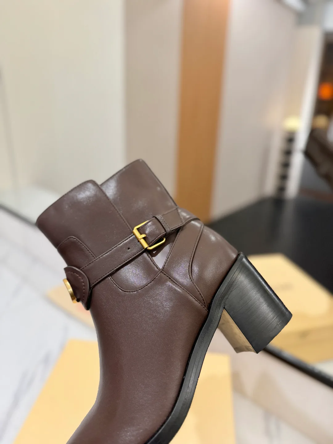 Valentino Calfskin Ankle Boots in Brown · view 7