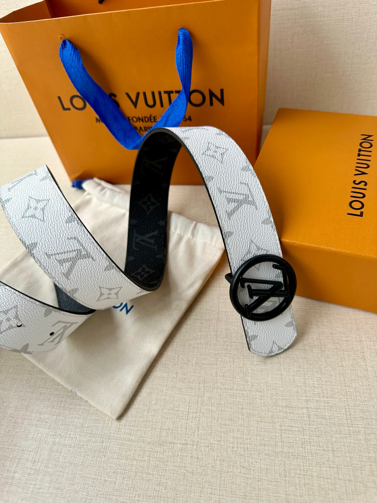 Louis Vuitton Canvas Belt in White · view 4