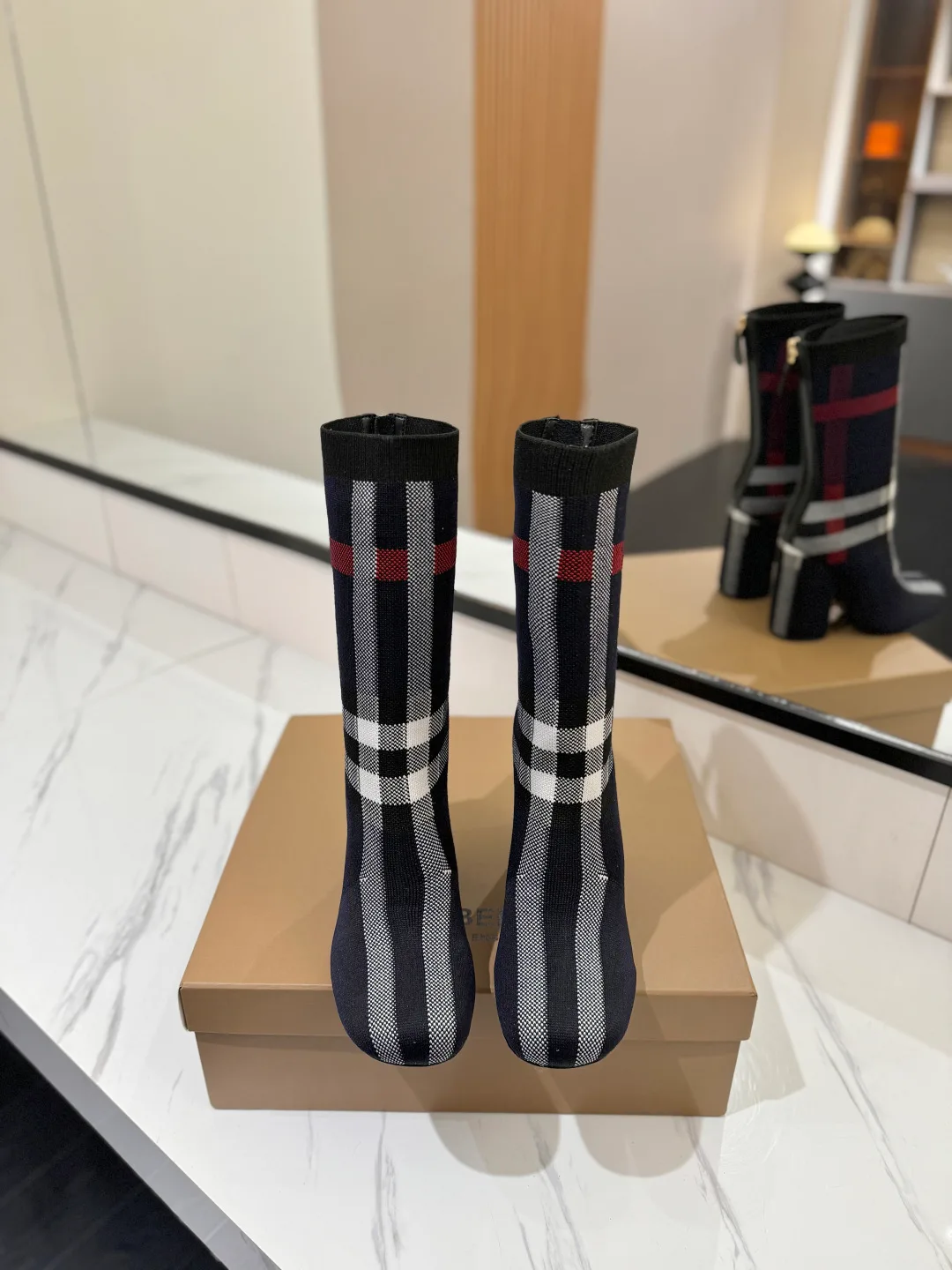 Burberry Knee-High Boots in Blue · view 3