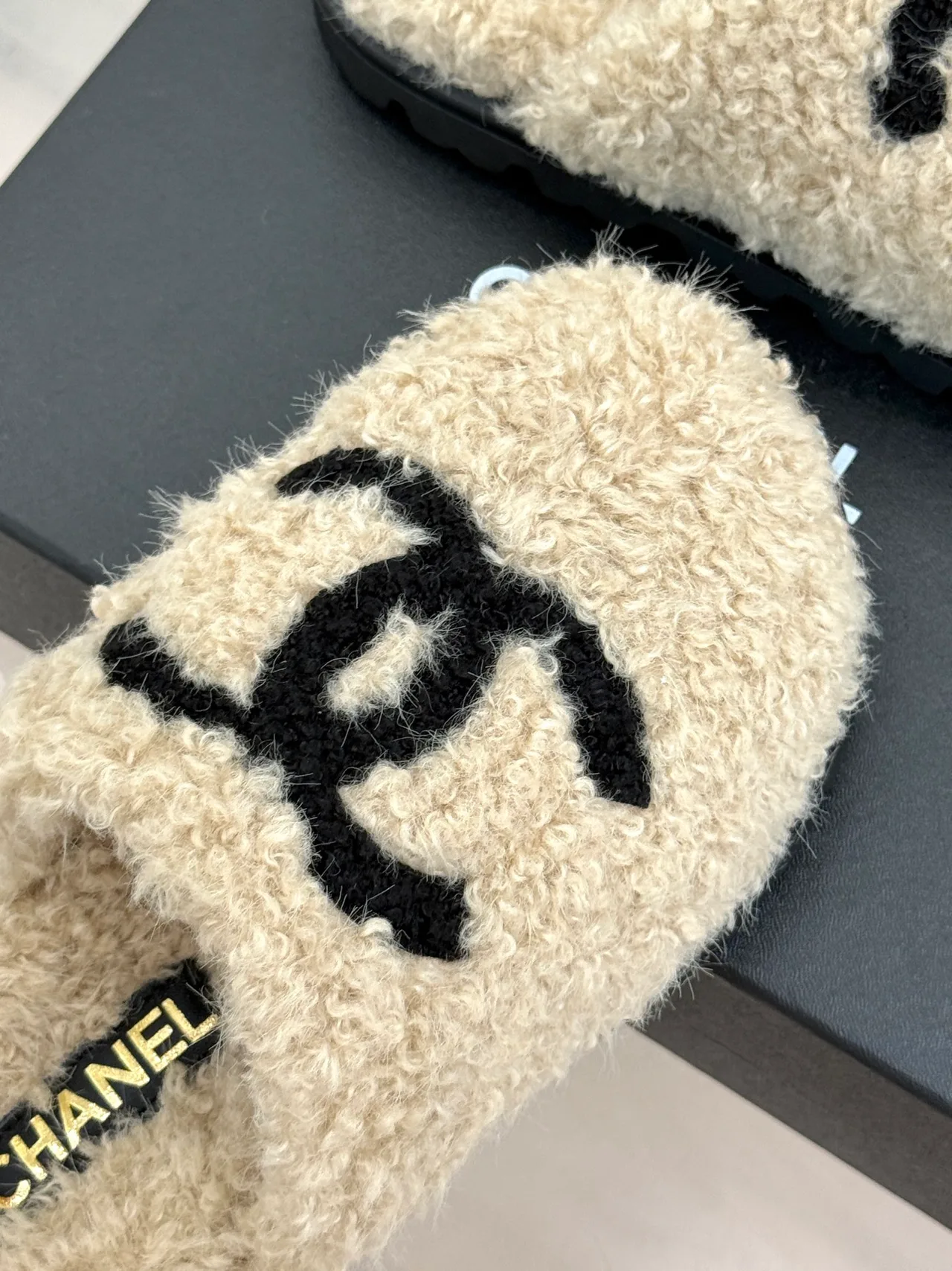Chanel Denim Slippers in Cream · view 7