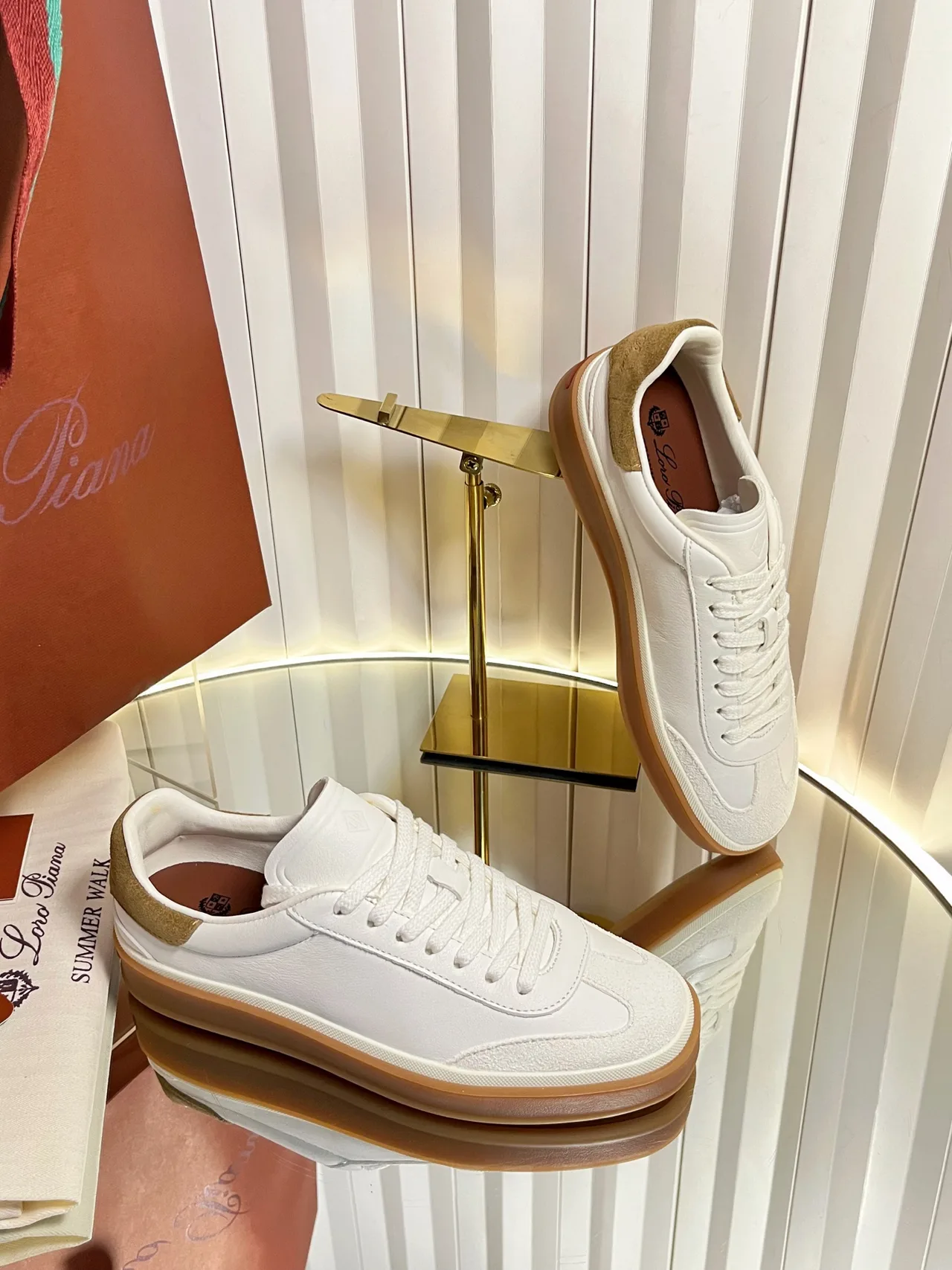 Loro Piana Cashmere Sneakers in White · view 4