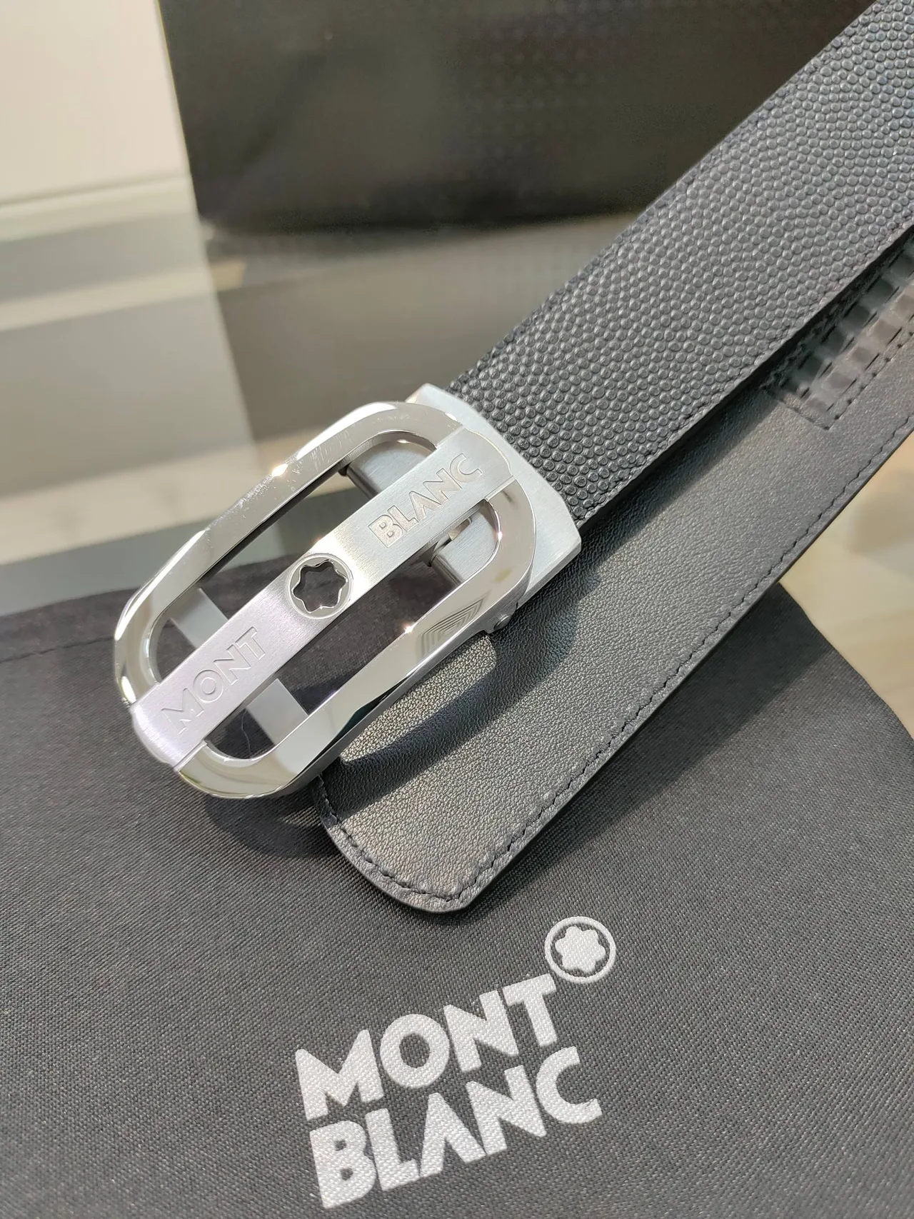 Montblanc Calfskin Belt in Black · view 6