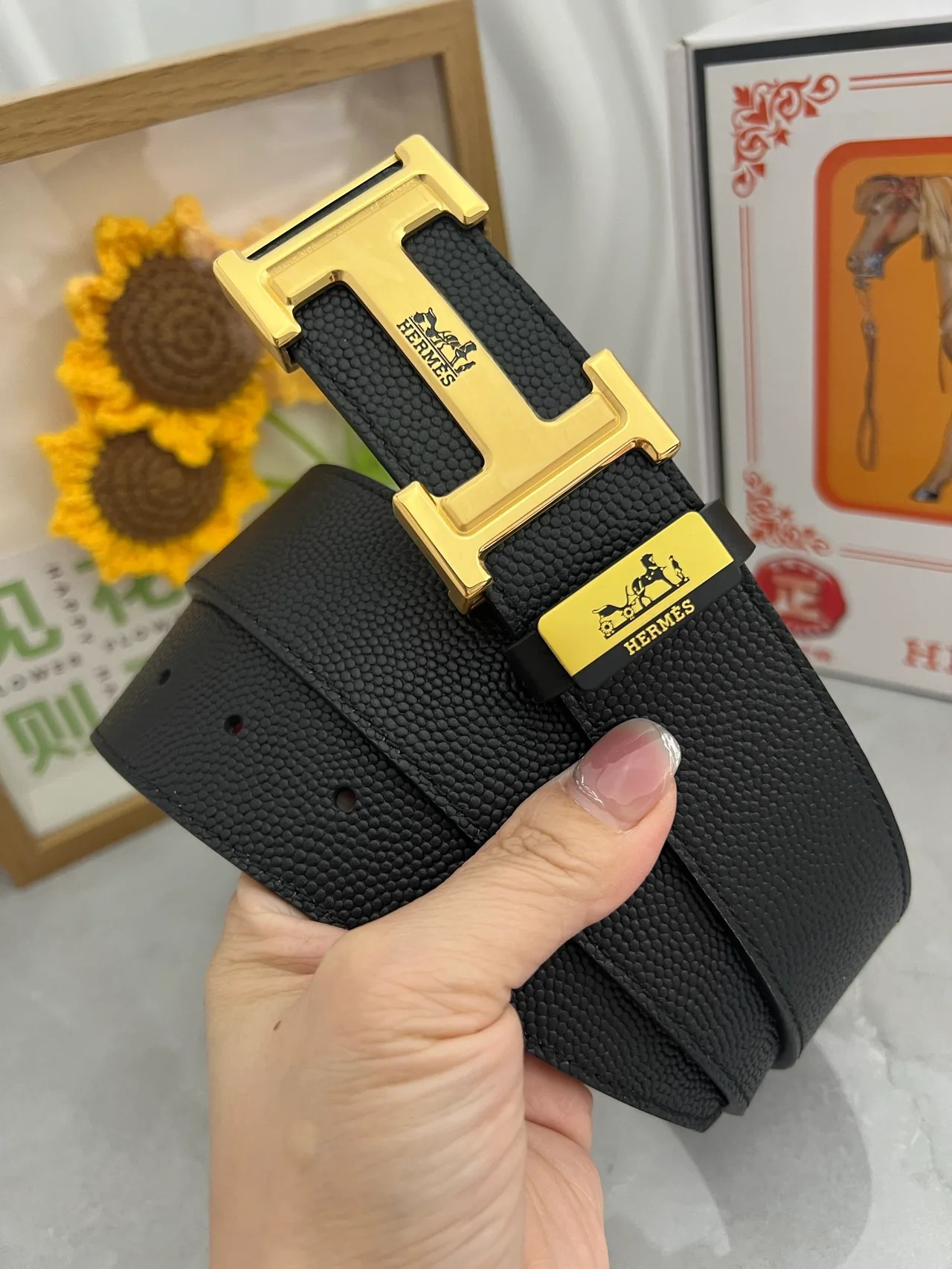 Hermes Reversible Belt in Black · view 1