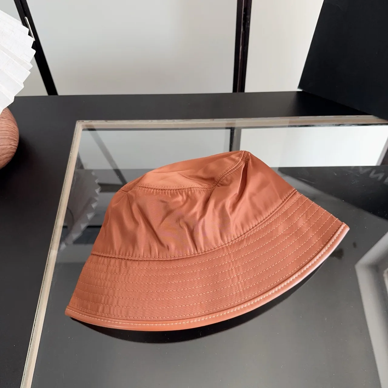 Prada Bucket Hat in Orange · view 4