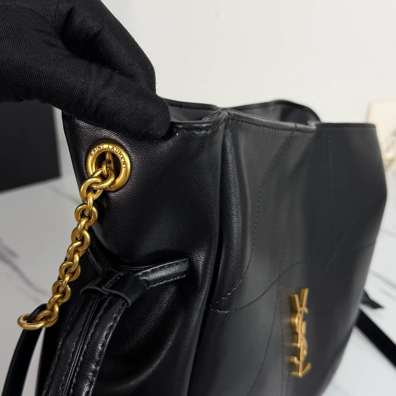 Saint Laurent Quilted Crossbody Bag in Black · view 7