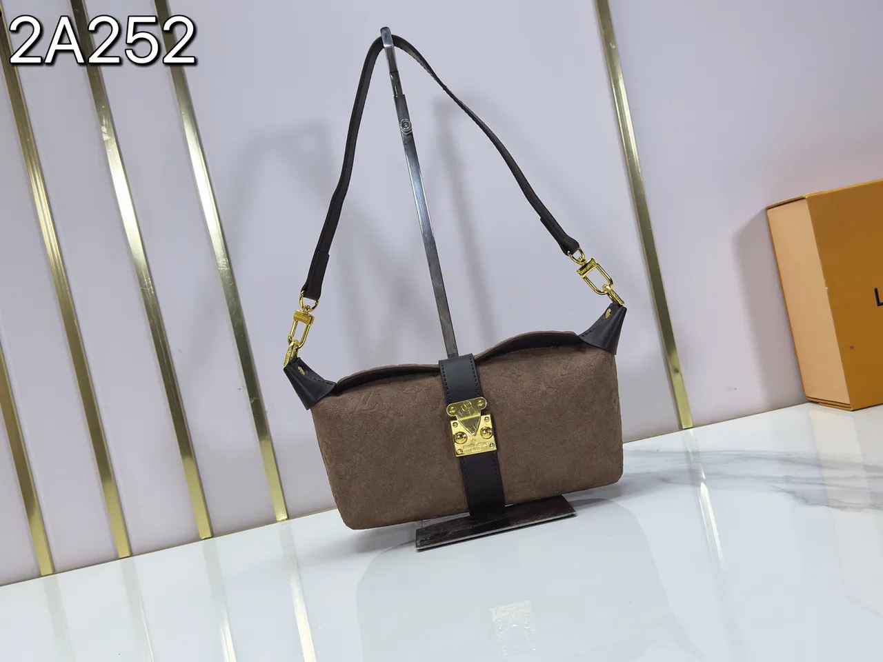 Louis Vuitton Suede Canvas Hobo Bag in Brown · view 1