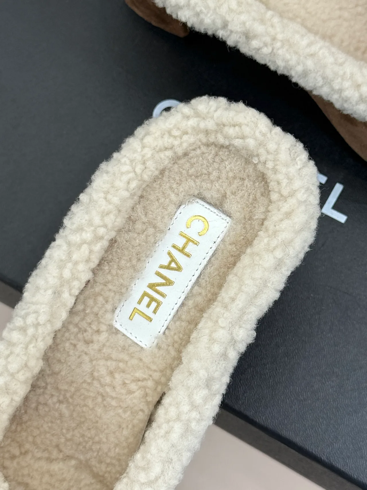 Chanel Suede-Look Bow Mules in Brown · view 8