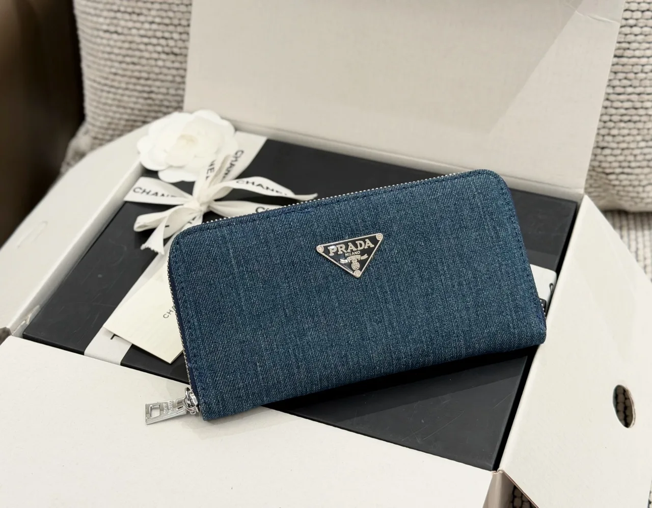 Prada Wallet in Brown & Blue & Black & Grey · view 5