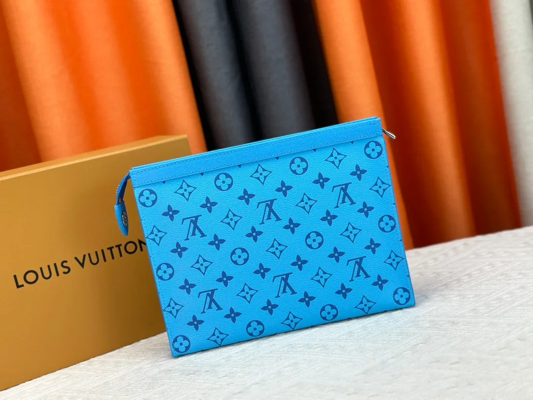 Louis Vuitton Canvas Clutch in Blue · view 3