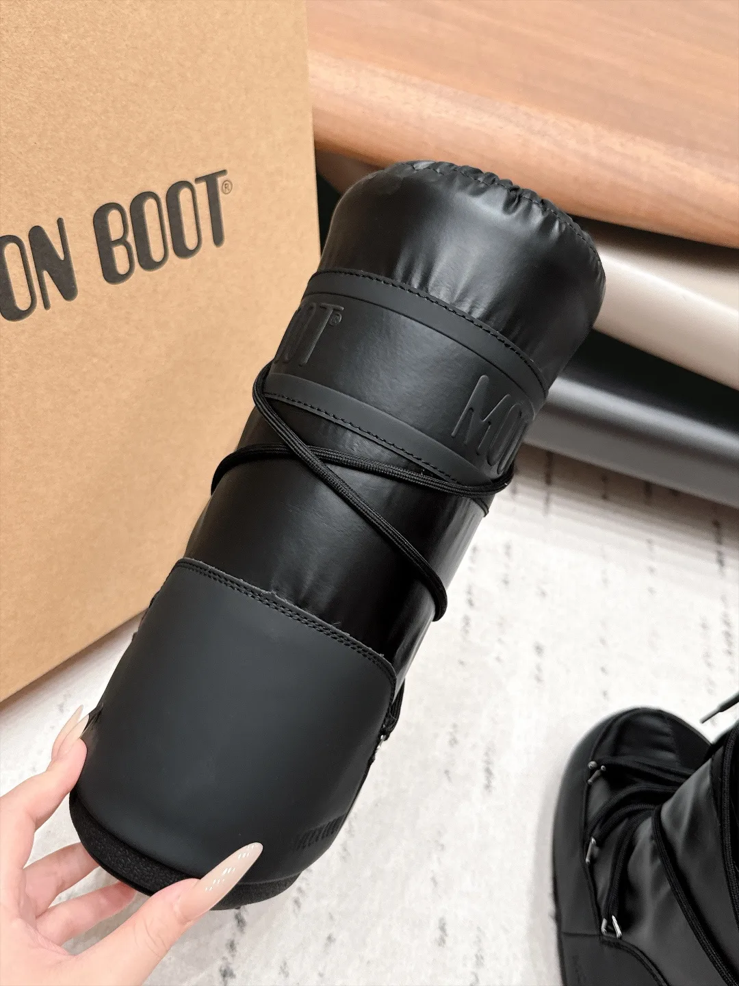 Moon Boot Lace-Up Snow Boots in Black · view 7