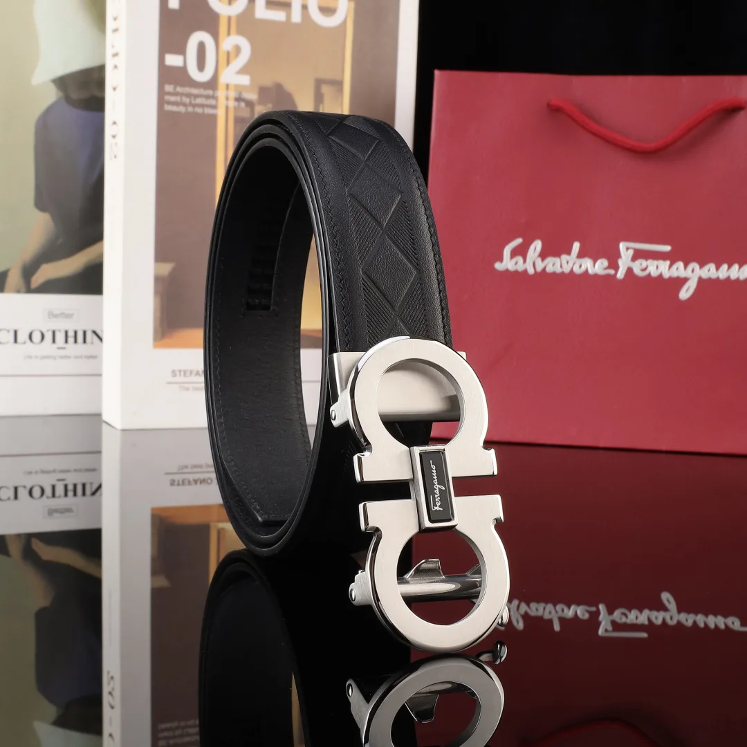 Ferragamo Gancini automatic belt in Black · view 1