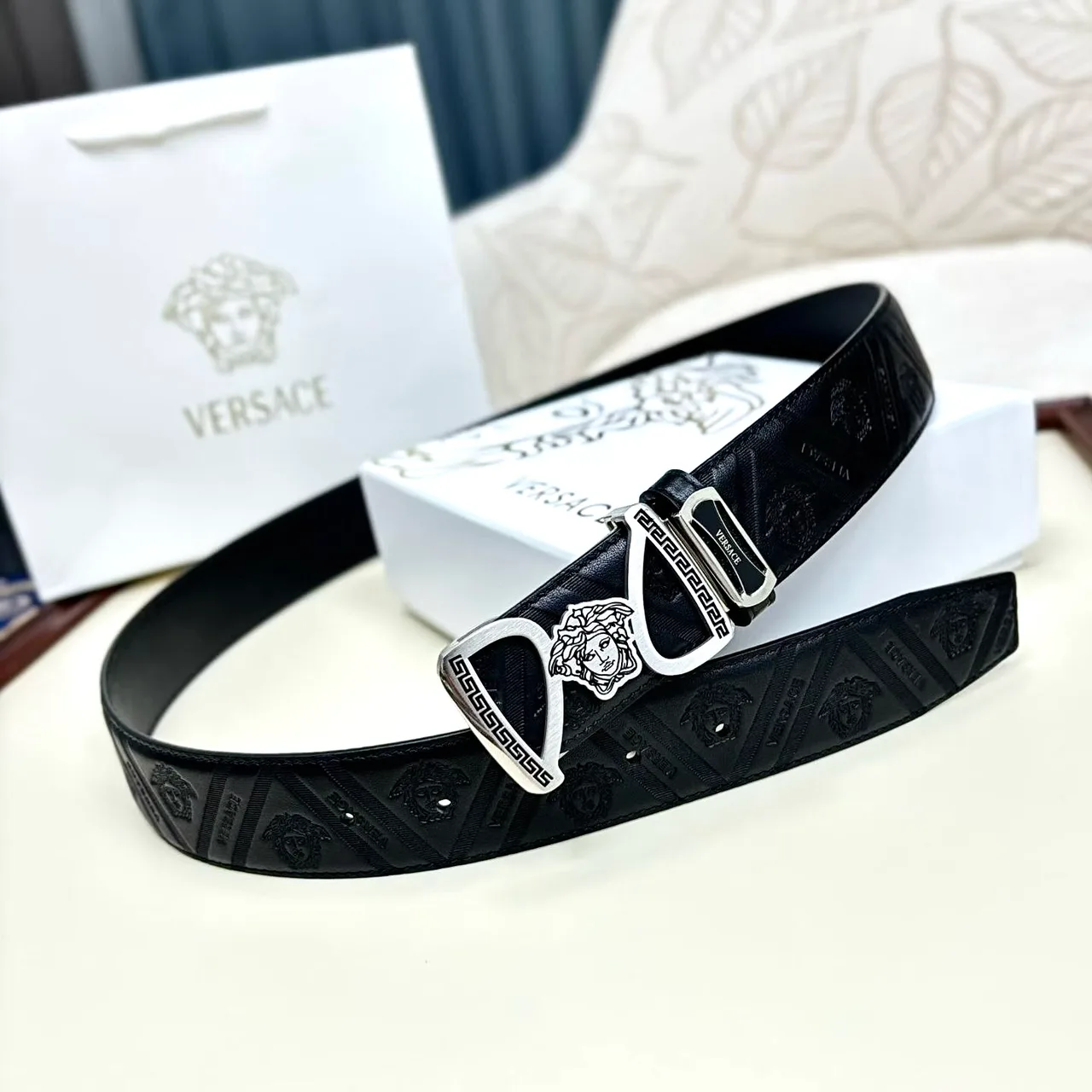 Versace Reversible Belt in Black · view 2