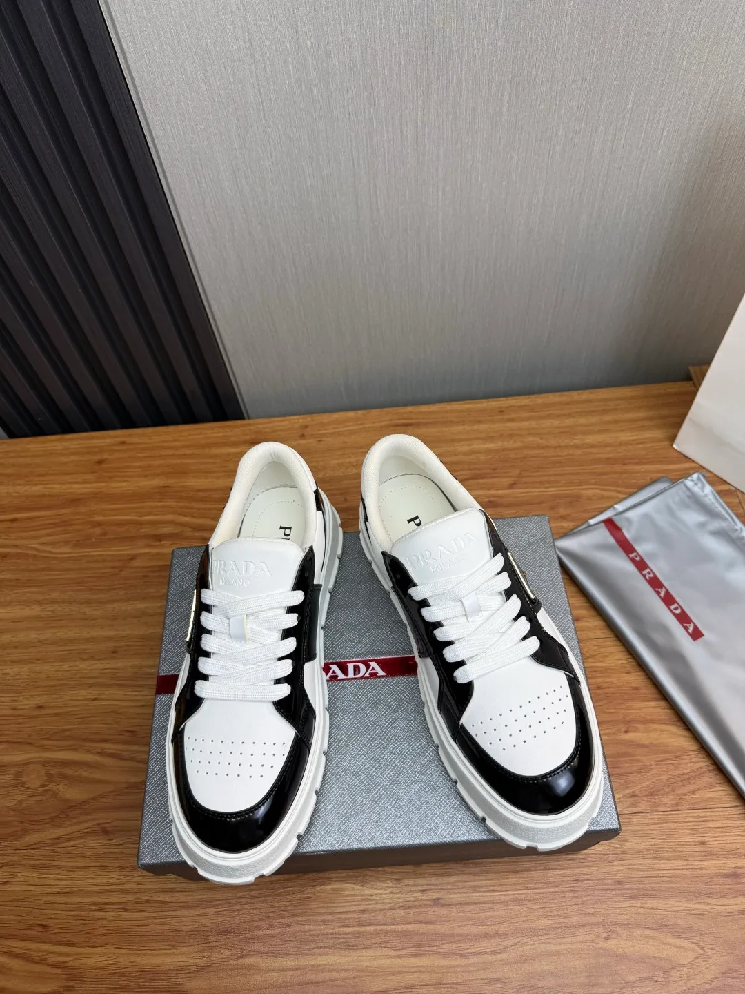 Prada Cowhide Sneakers in White · view 2