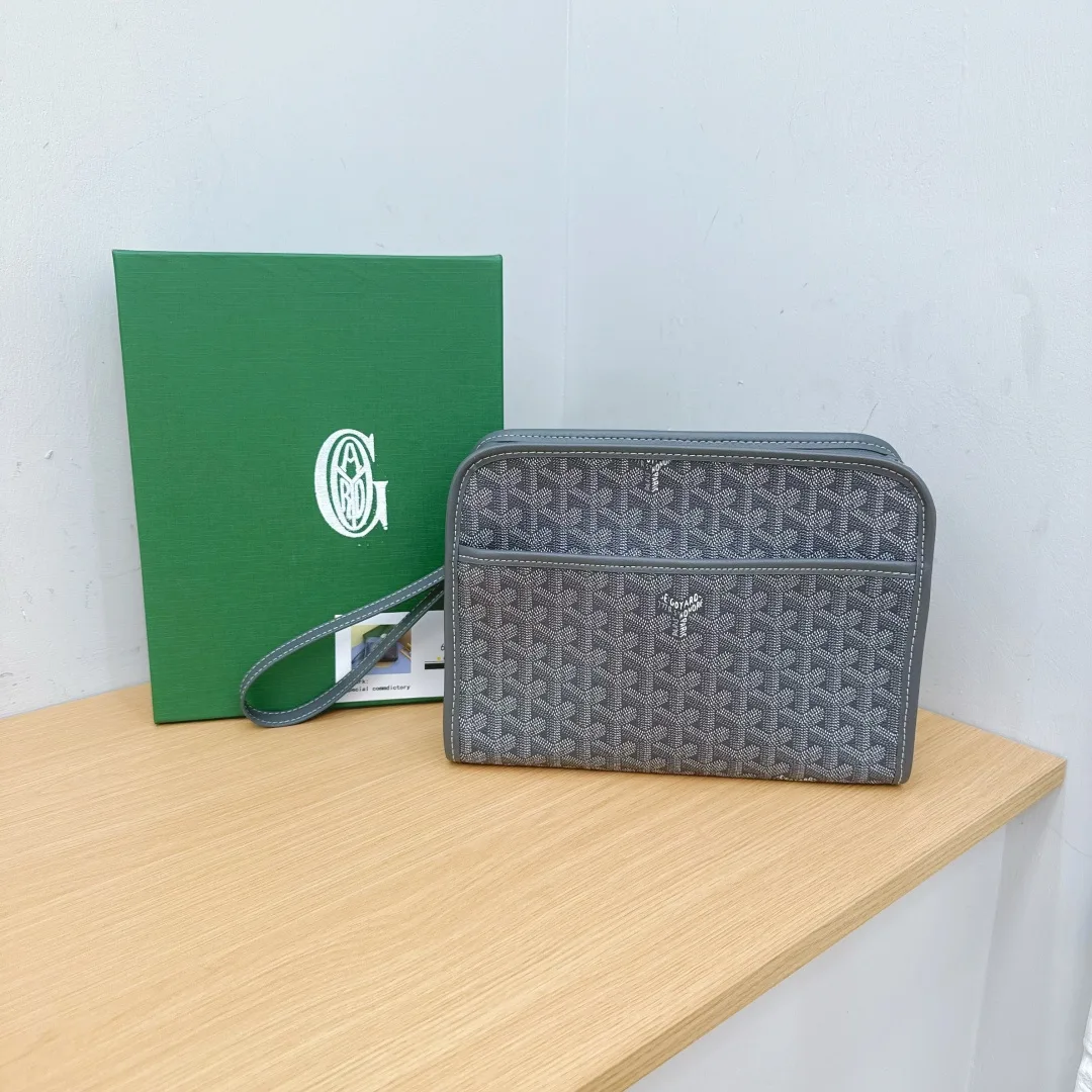 Goyard Zip Wristlet Pouch in Black & Brown & Green & Grey & Blue · view 4