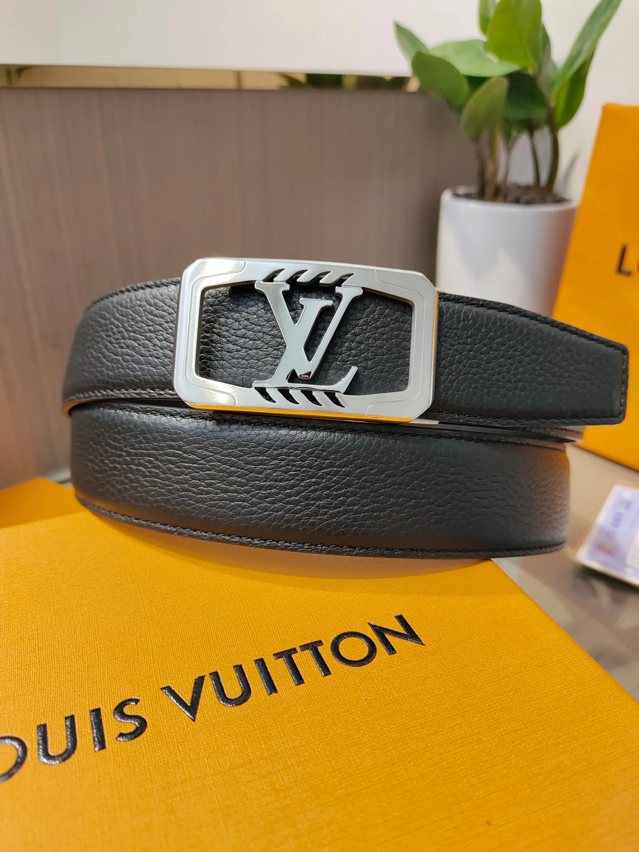 Louis Vuitton Calfskin Belt in Black · view 1